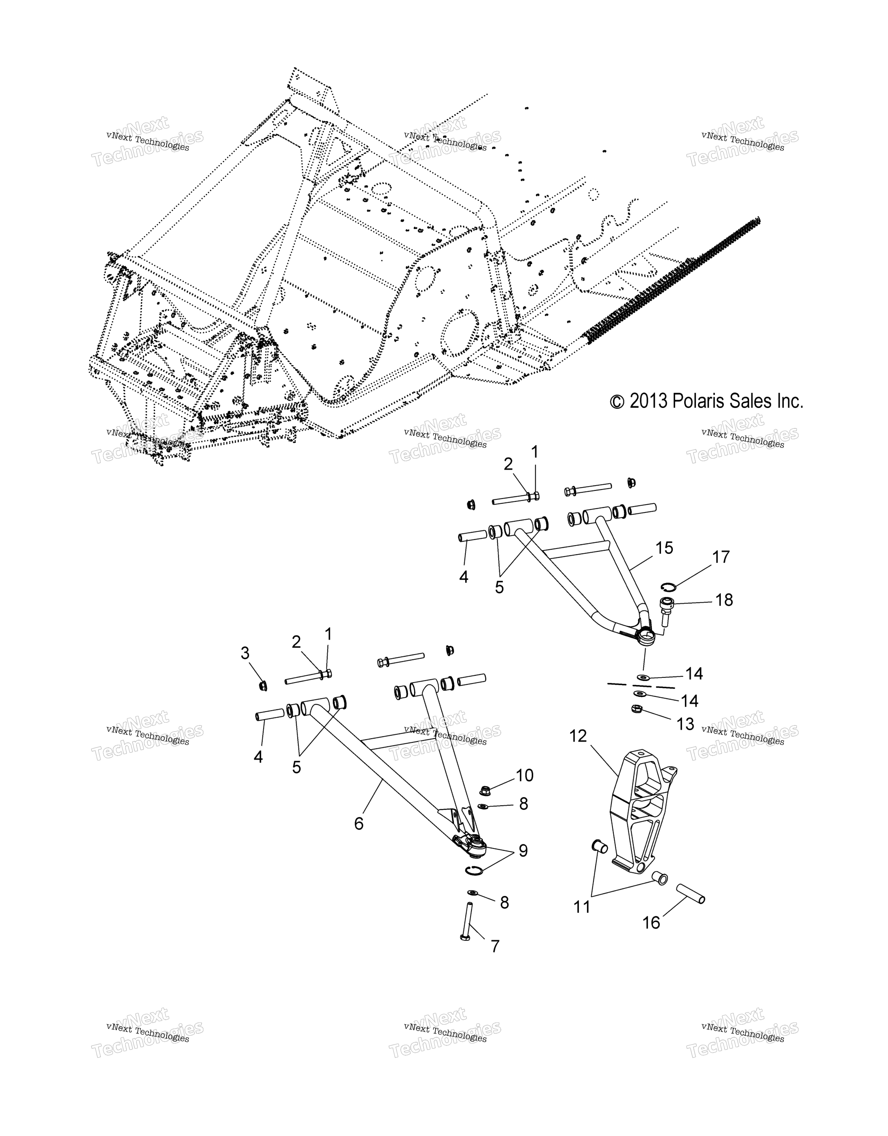 Suspension, Front, управление Arms & Spindle