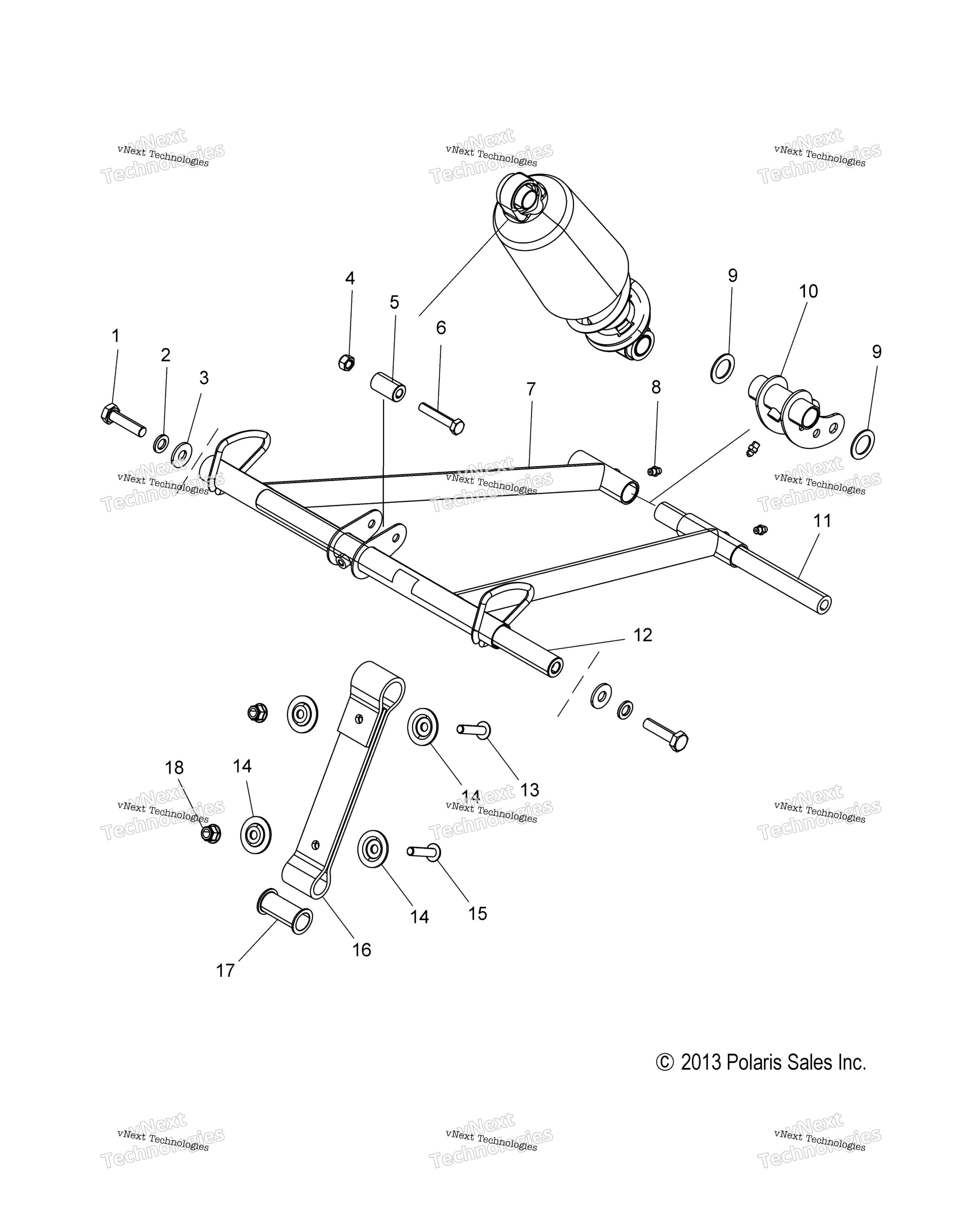 Suspension, Torque Arm, передний
