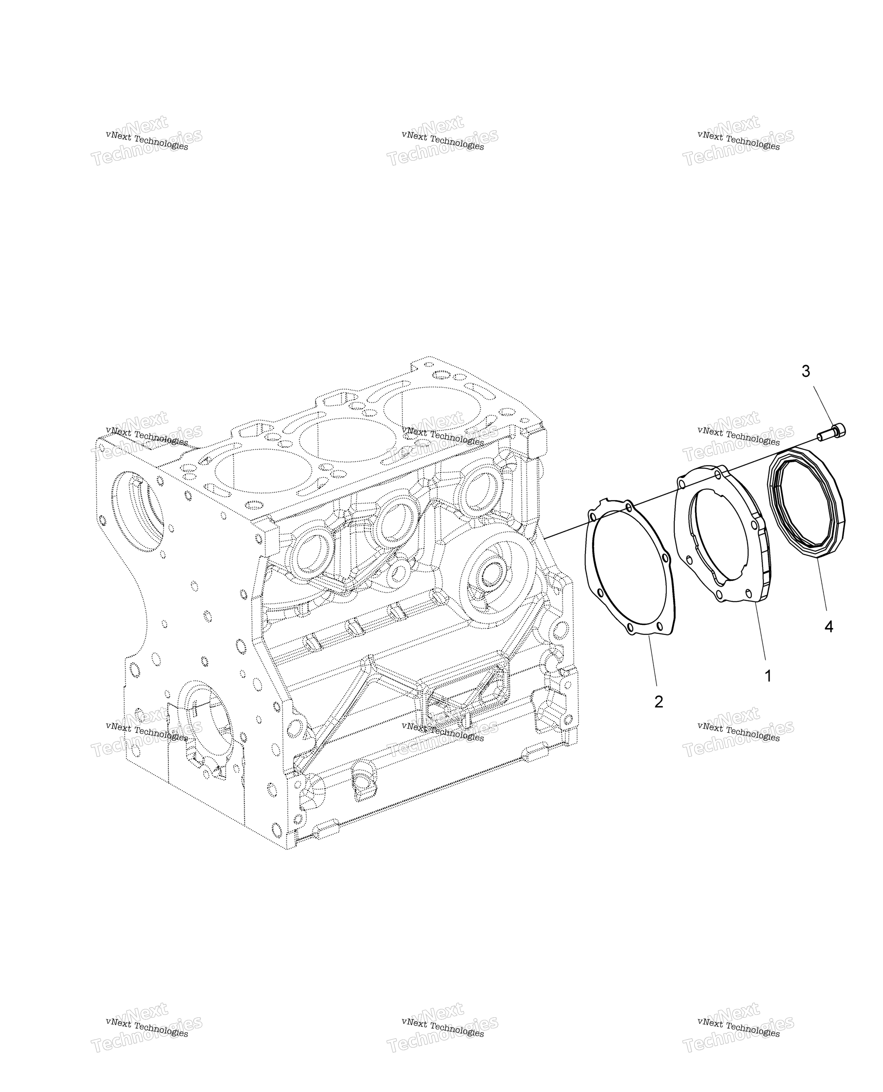 Двигатель, коленвал Oil Seal Flange