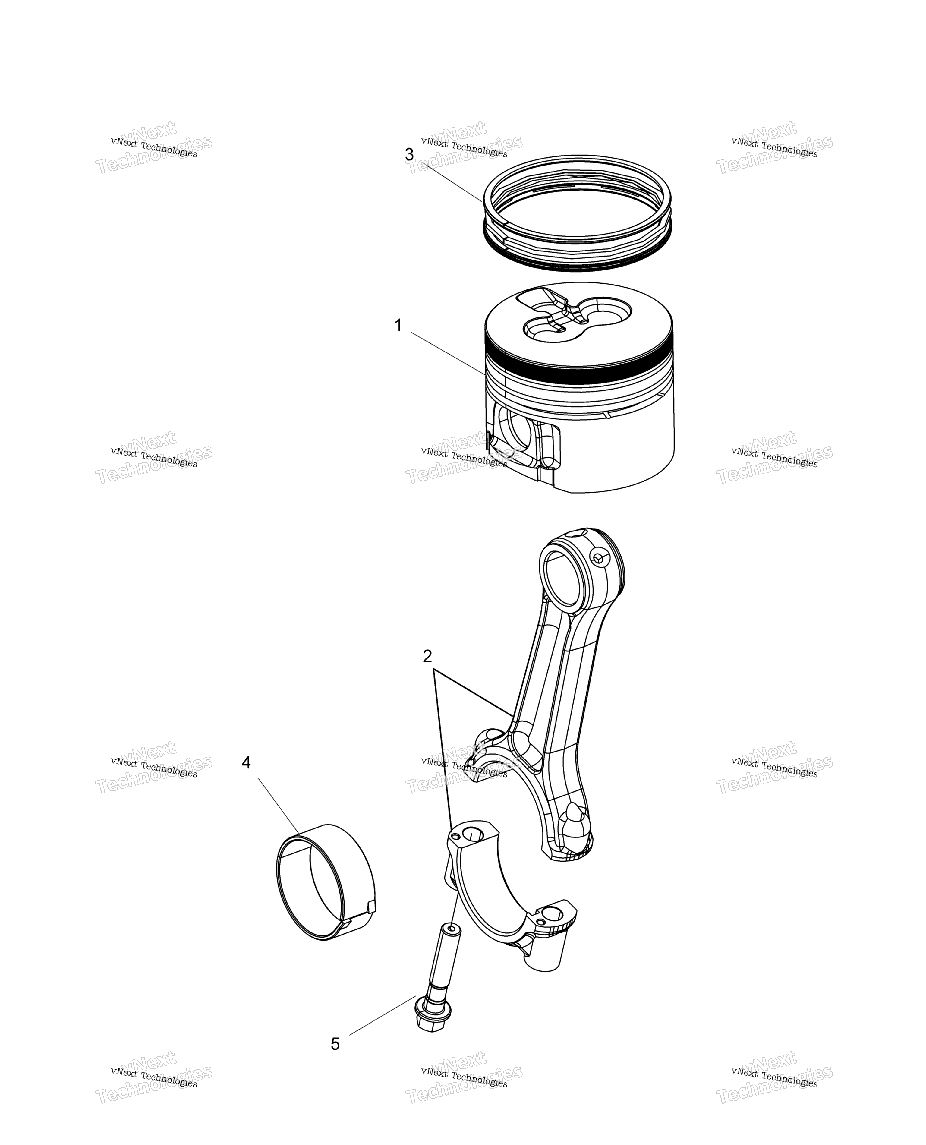 Engine, Connecting стержень и поршень комплект R16rtad1a1 / E1