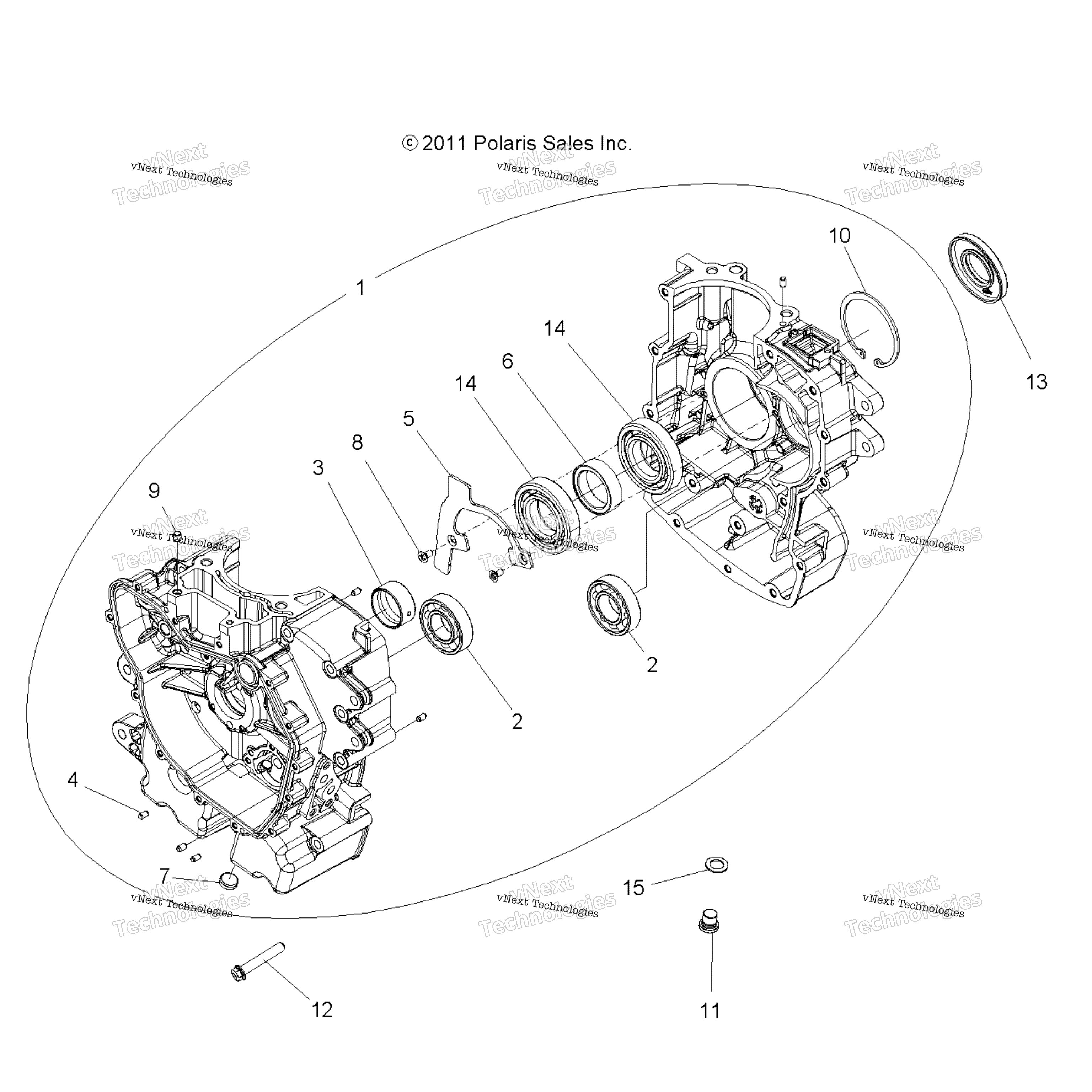 Двигатель, картер R16rna57a1/A9/A4/E57ah