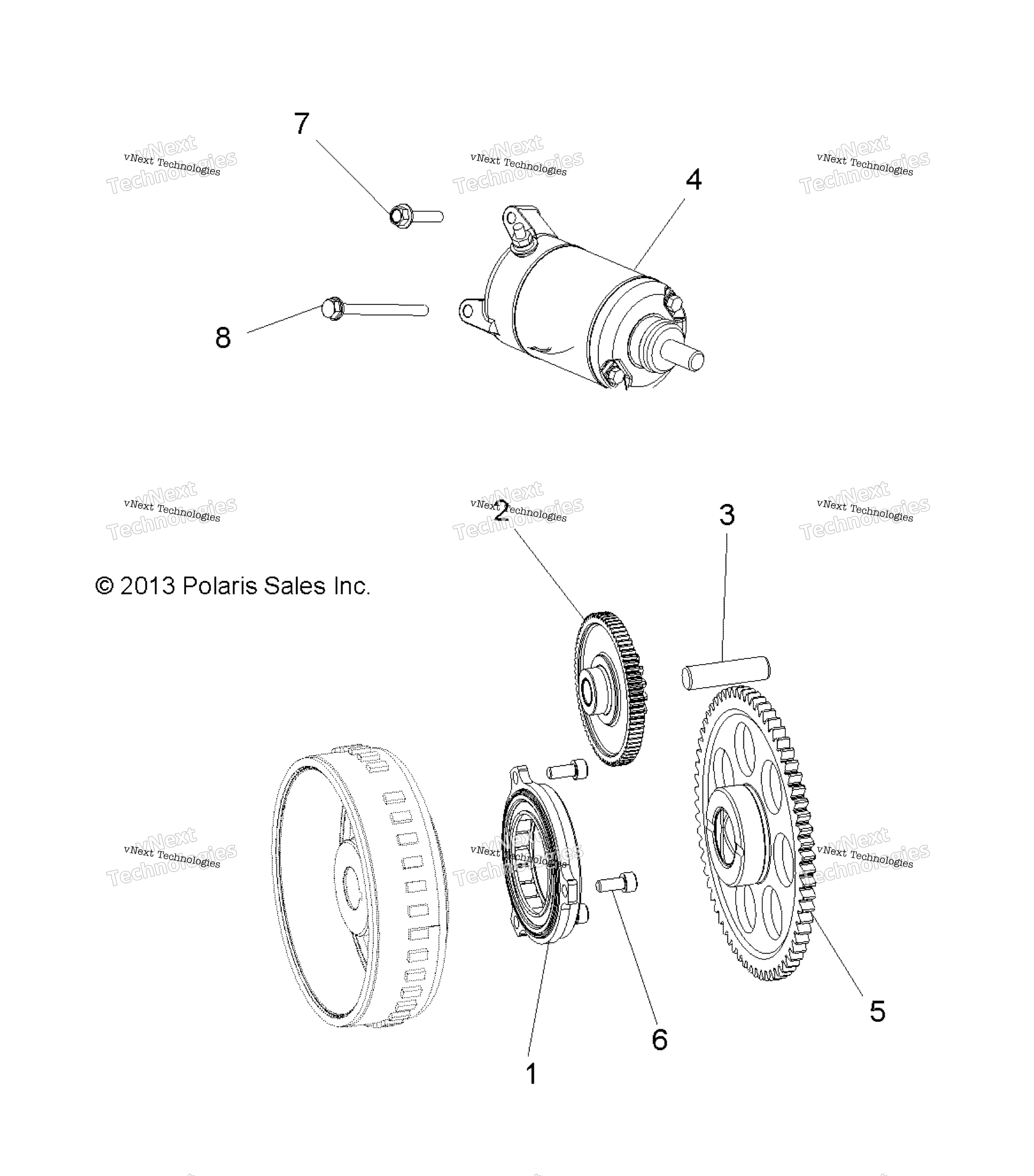 Двигатель, стартер Drive R16rna57a1/A9/A4/E57ah