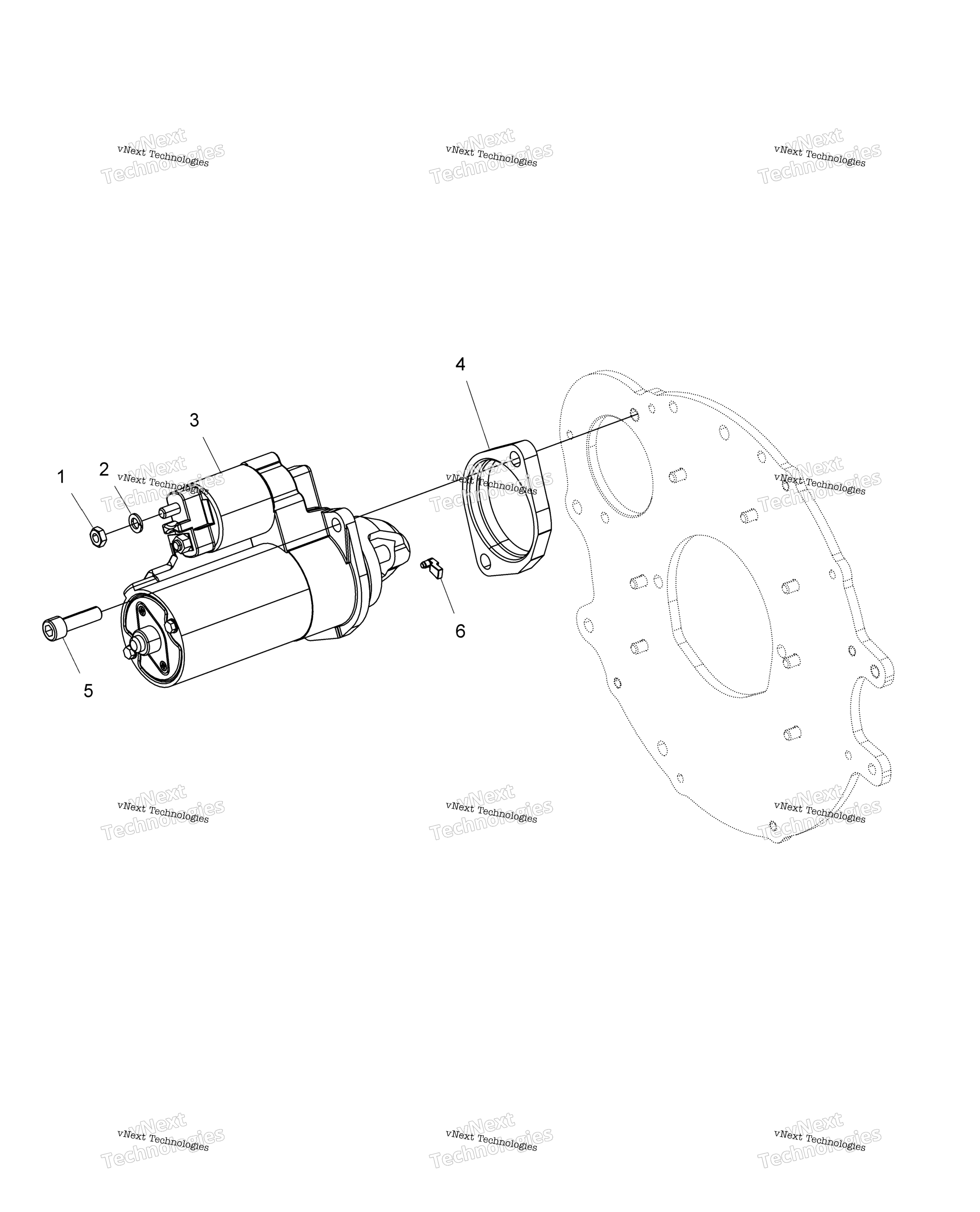 Двигатель, стартер Motor R16rtad1a1/E1