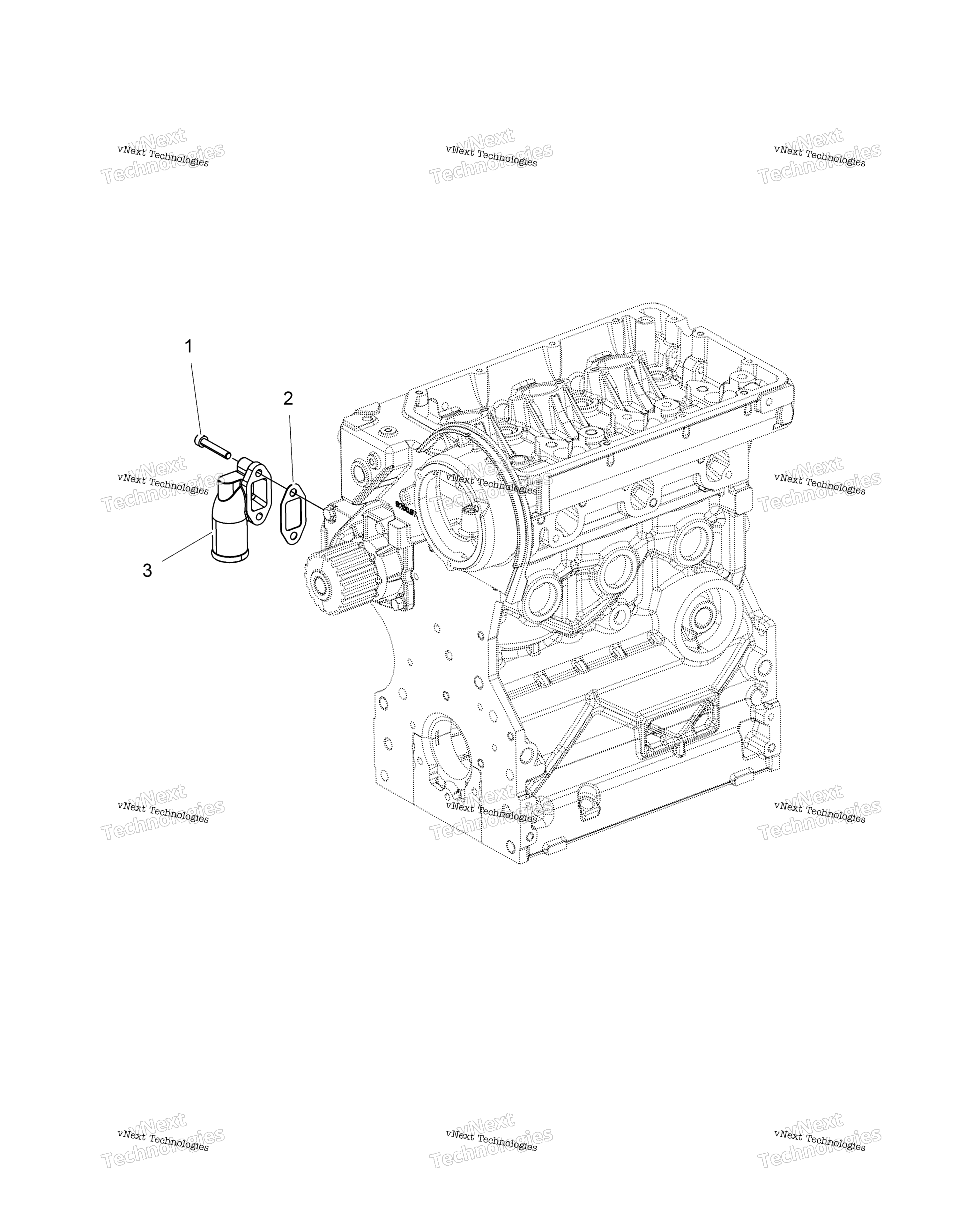 Engine, Water впускной Flange