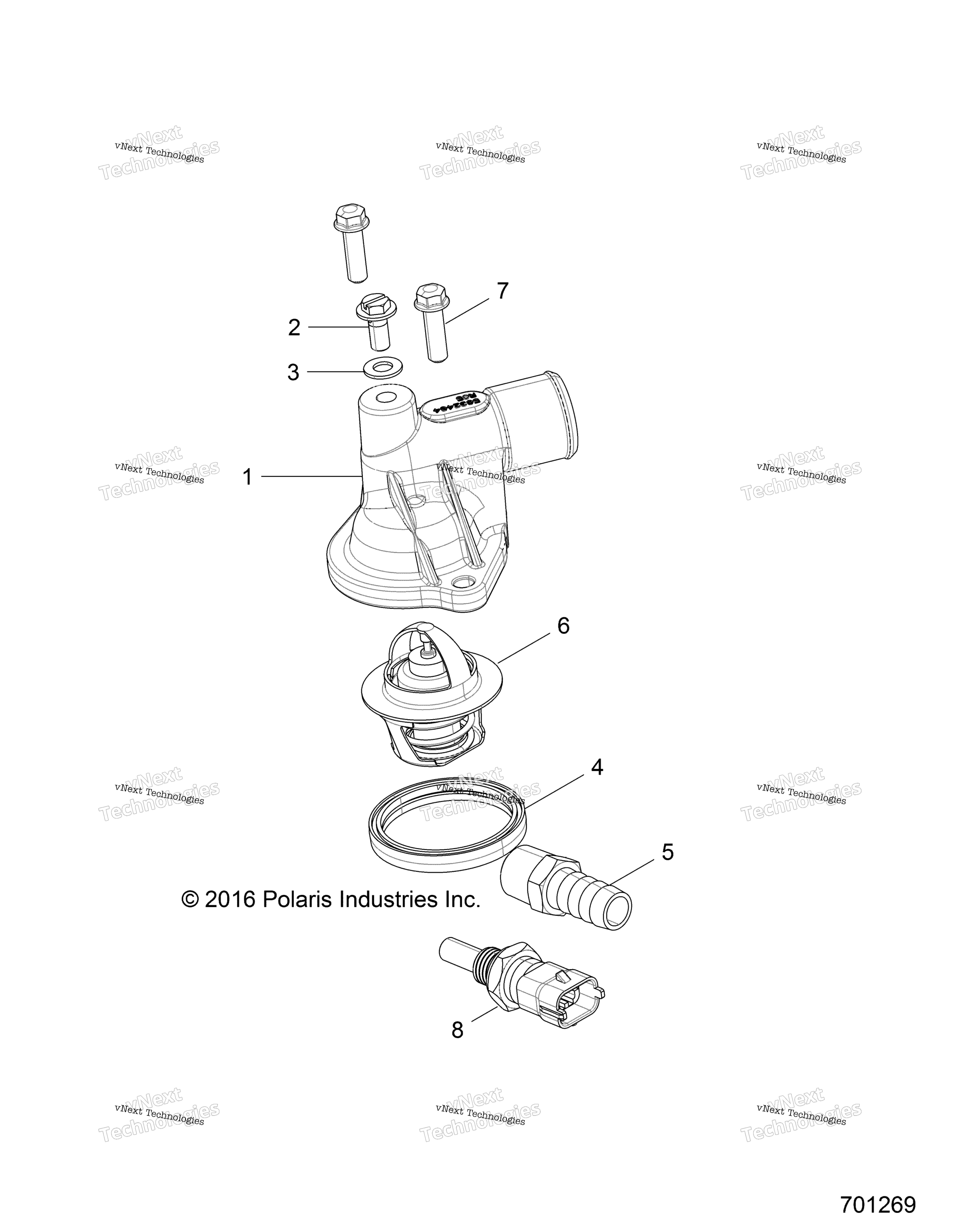 Engine, Thermostat & крышка