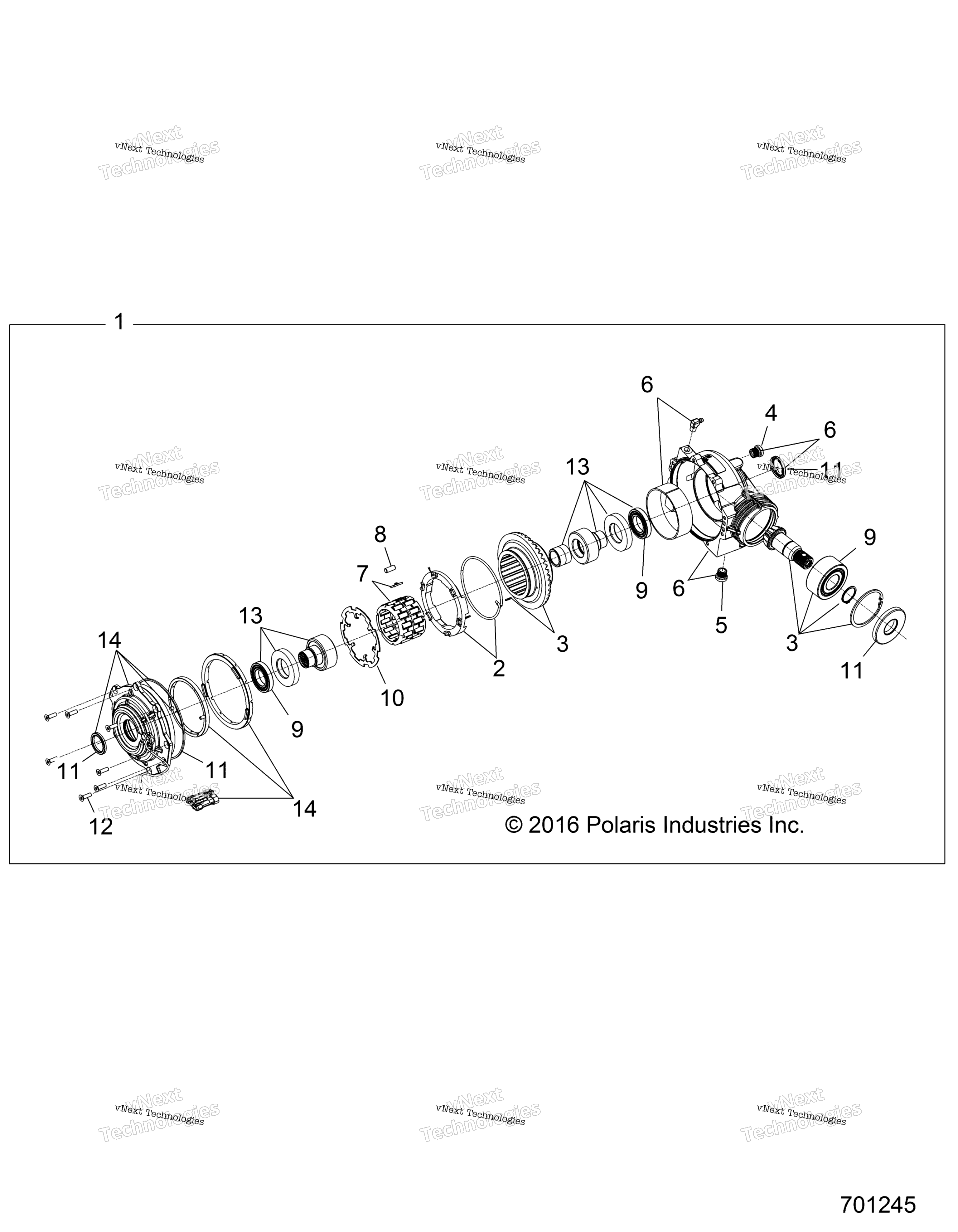 Трансмиссия, внутренности переднего редуктора R17rta87a1/B1/A9/B9