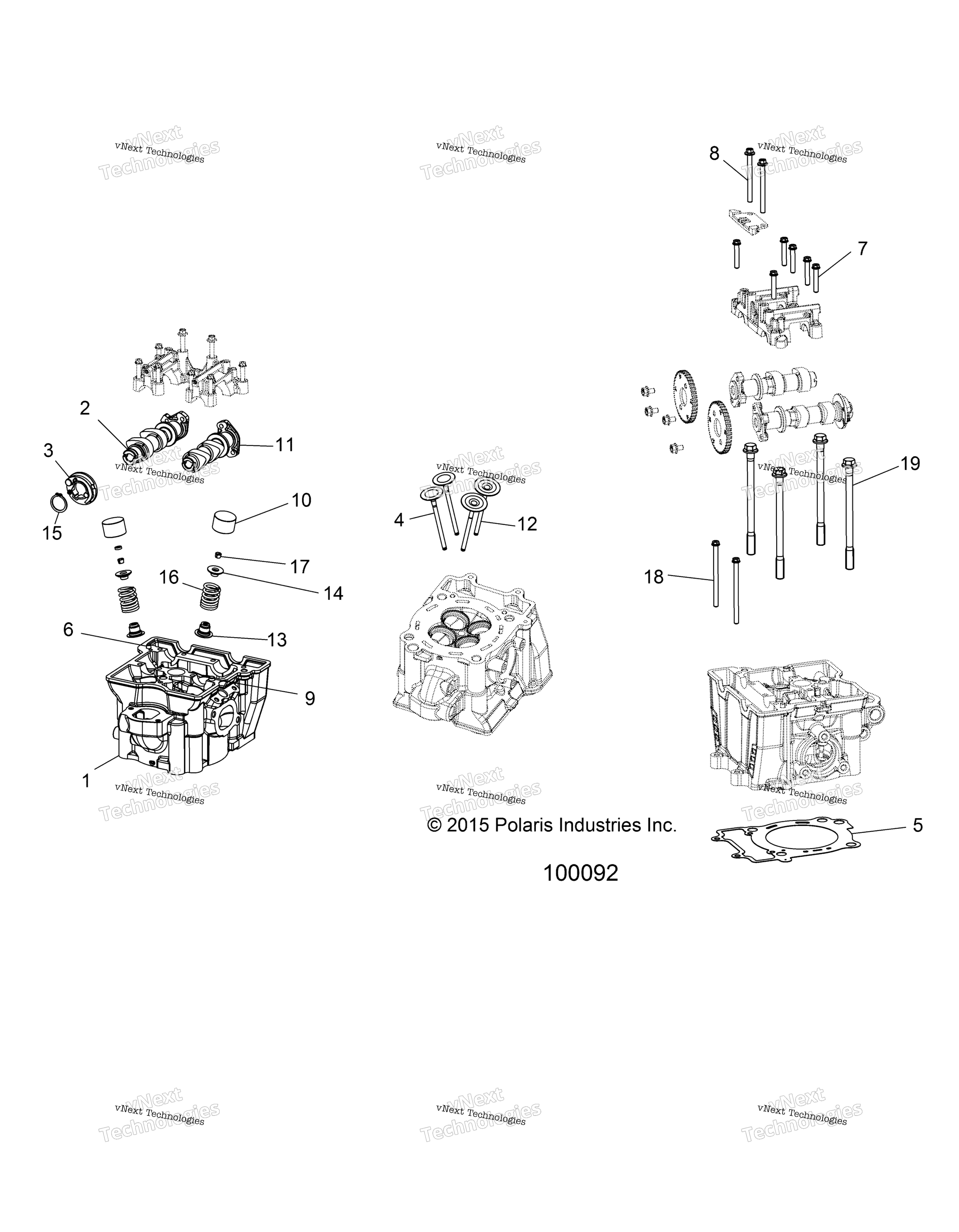 Двигатель, цилиндр Head, Cams & Valves