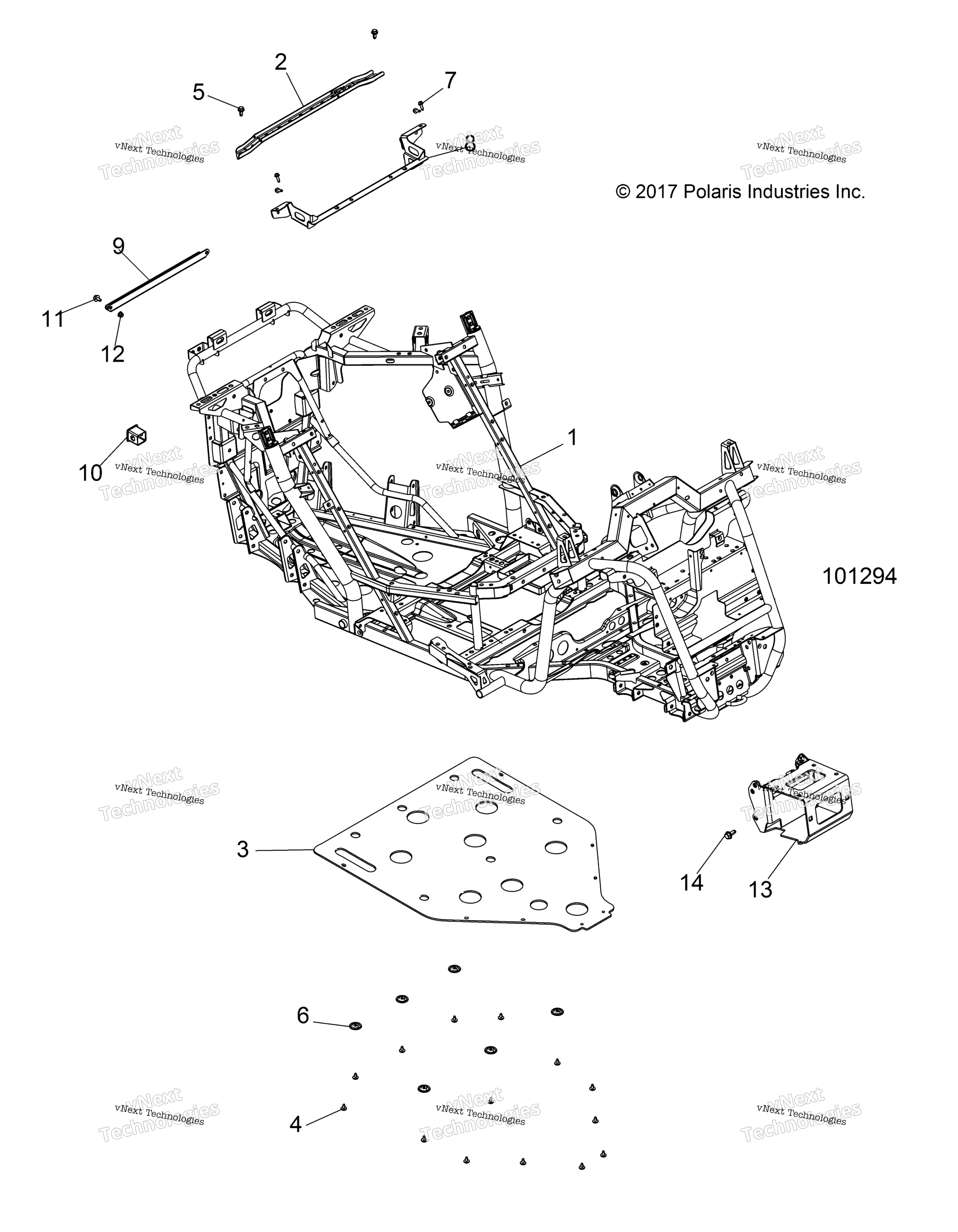 Шасси, основная рама And Skid Plate