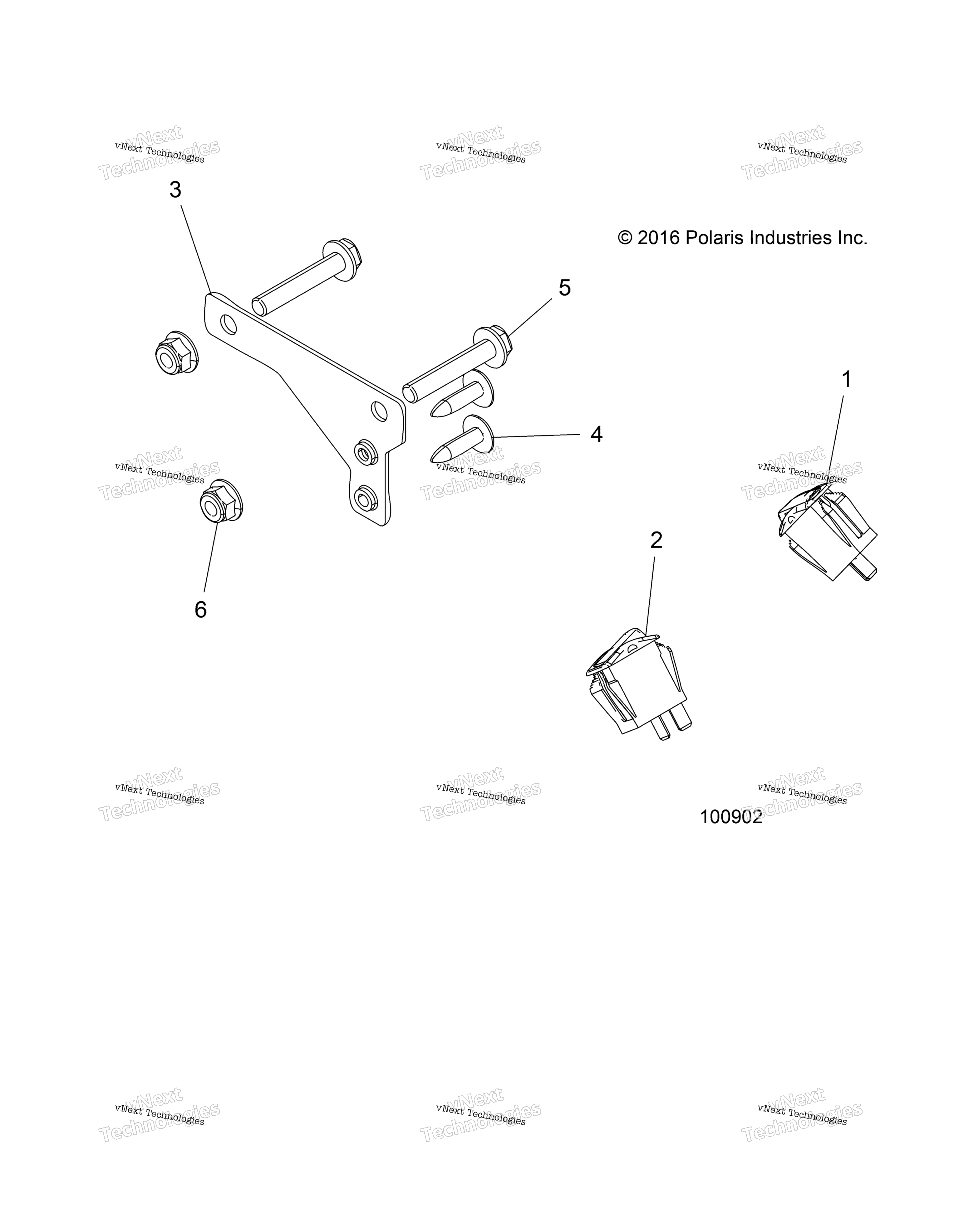 Electrical, Switches и Aux Power Plug Bracket