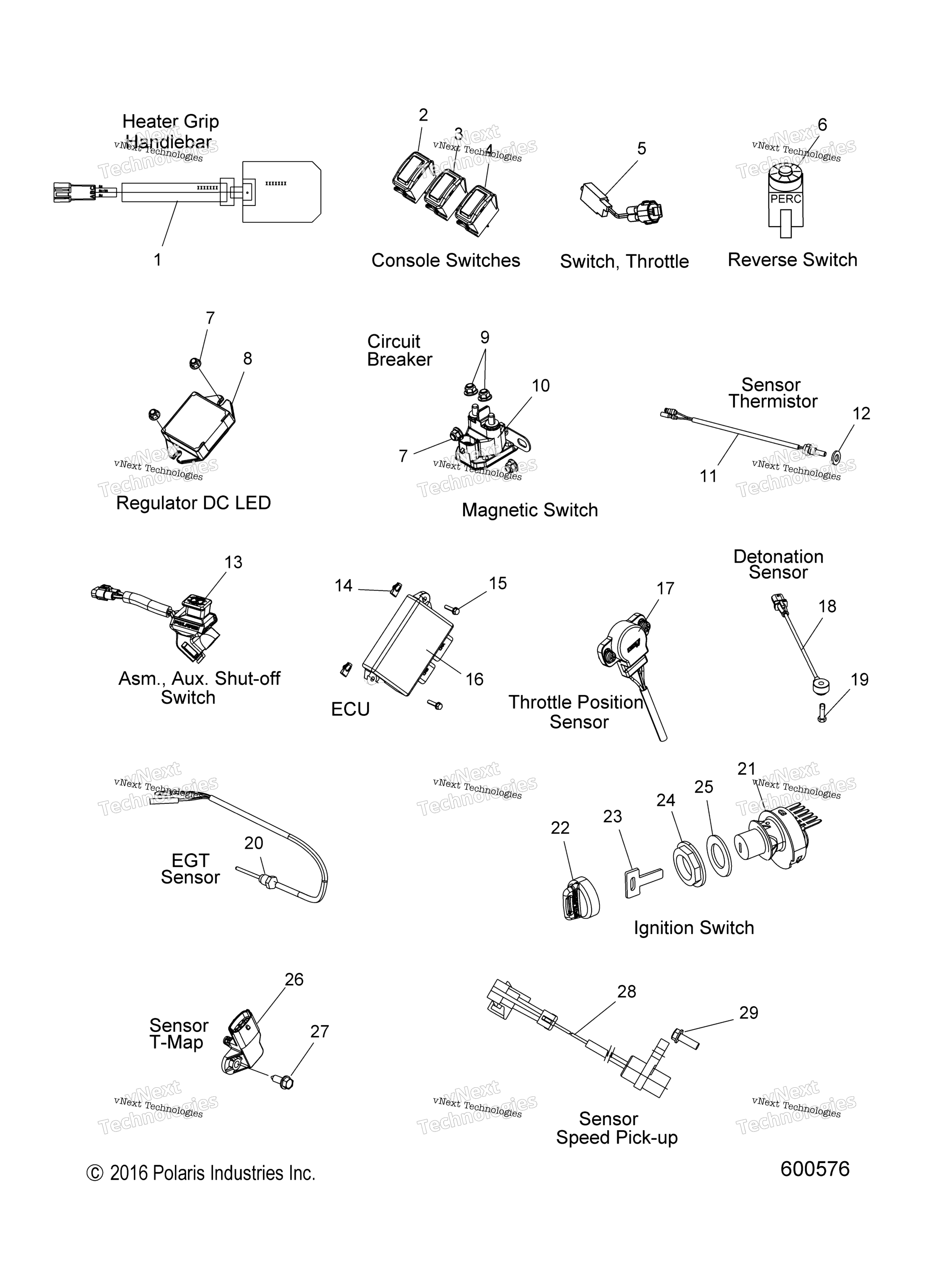Electrical, Switches, Sensors & Components All опции