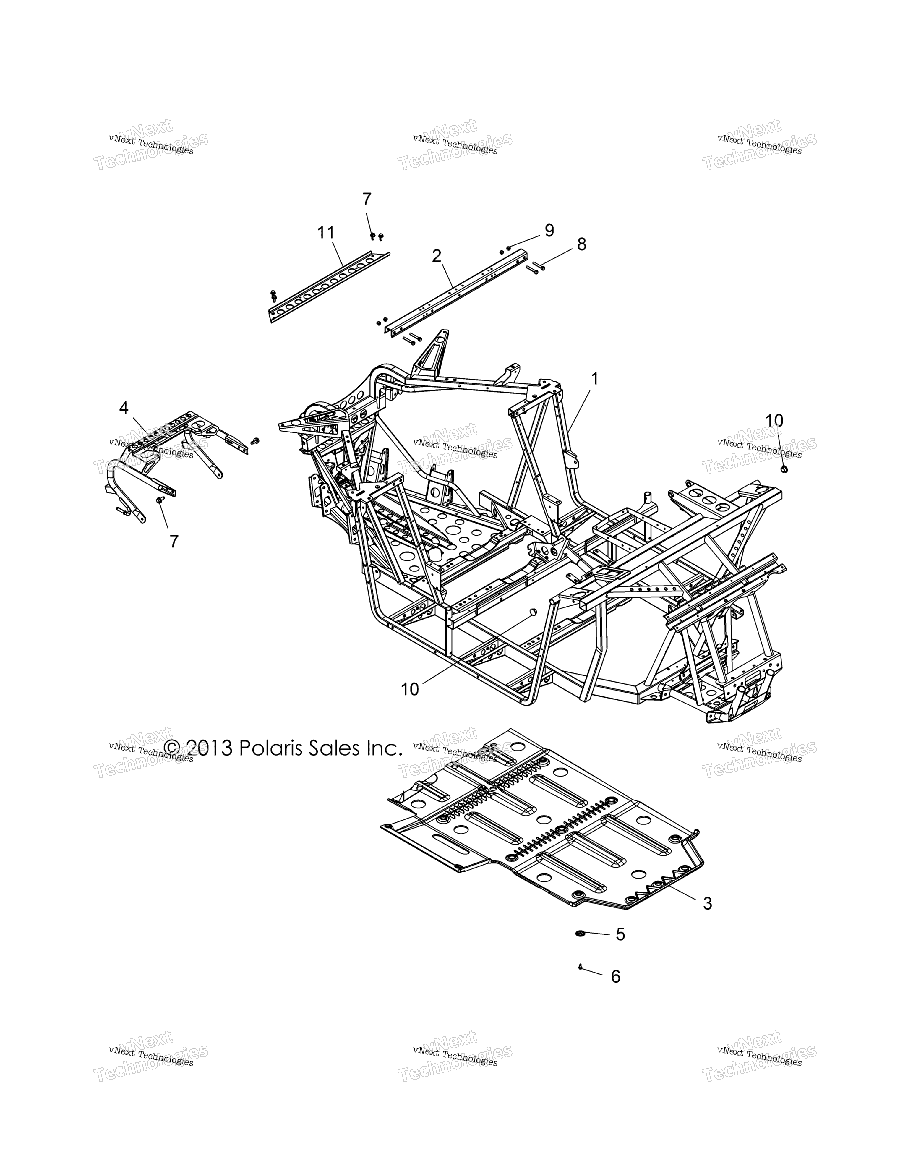 Шасси, основная рама & Skid Plate