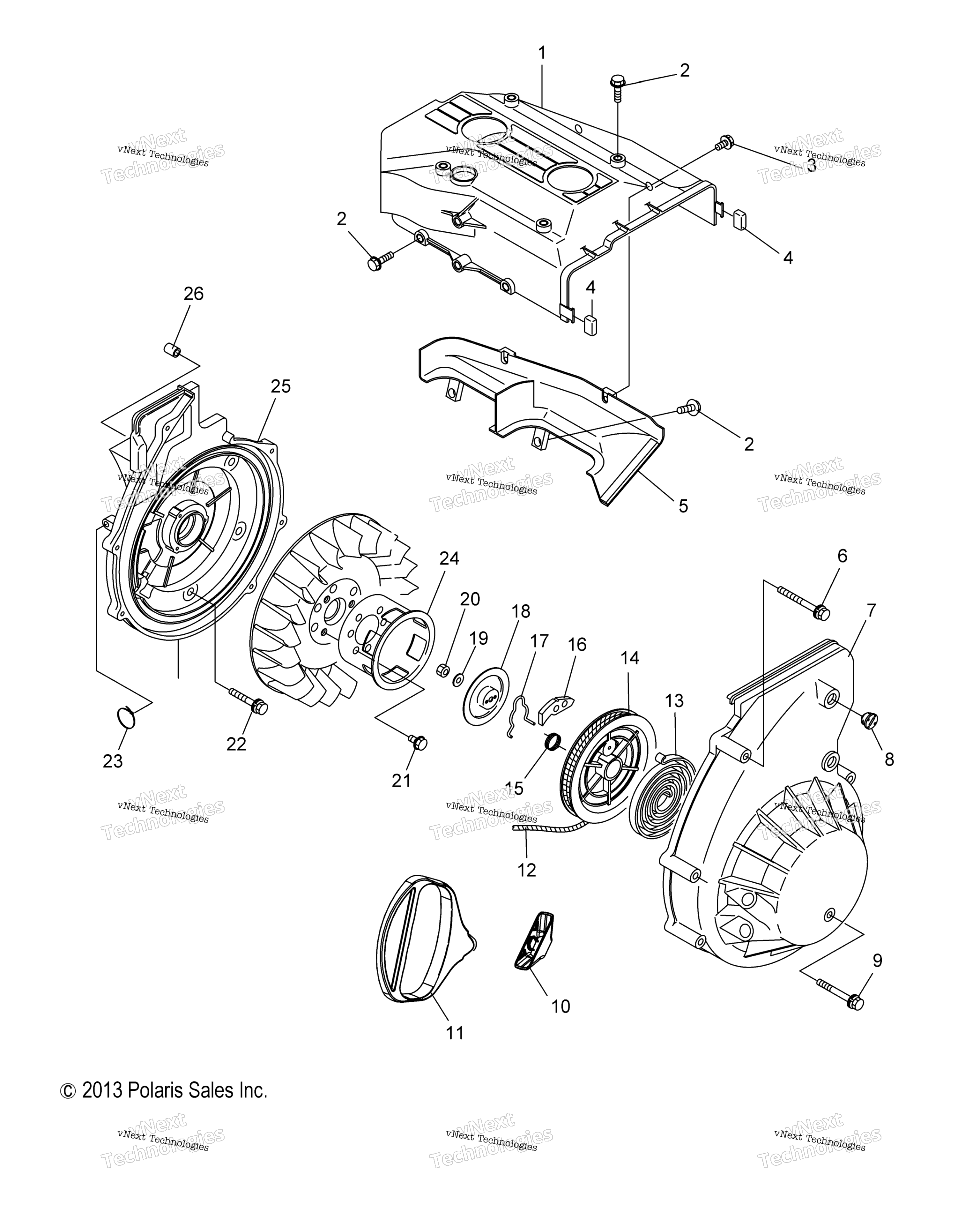 Engine, Blower Housing & Recoil стартер