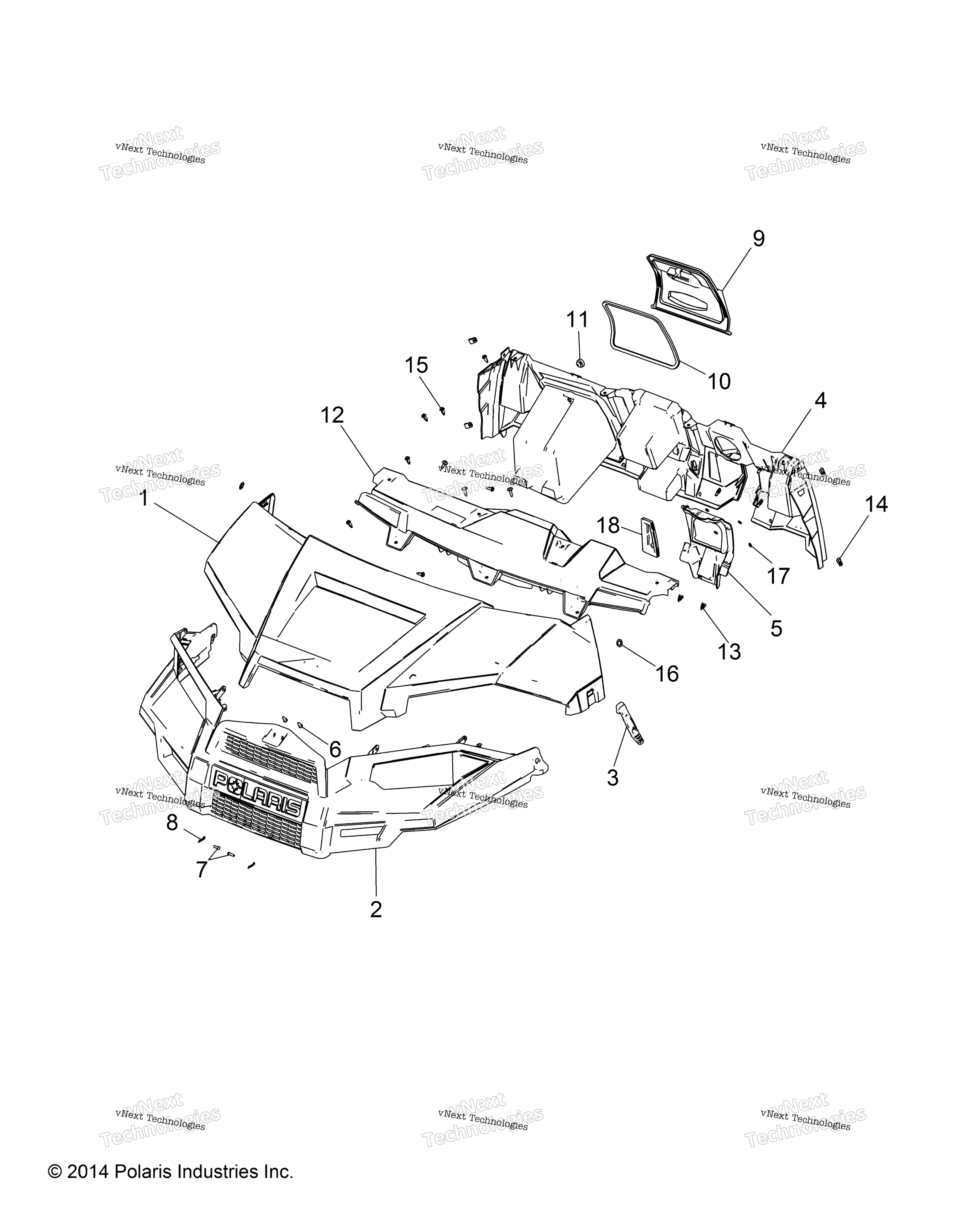 Body, Hood, Dash & Grill R17rna57a1 / A9 / Eam / Nm