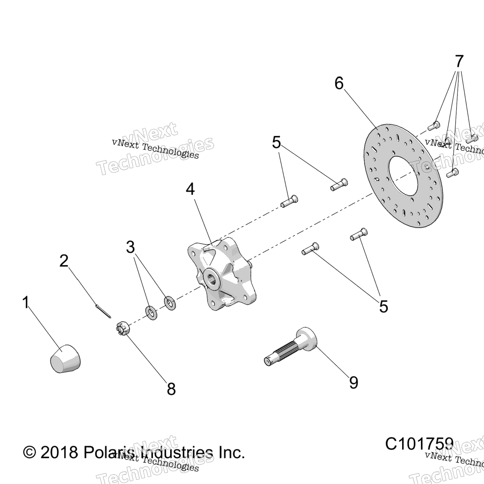 Колёса, передние Hub & Brake Disc