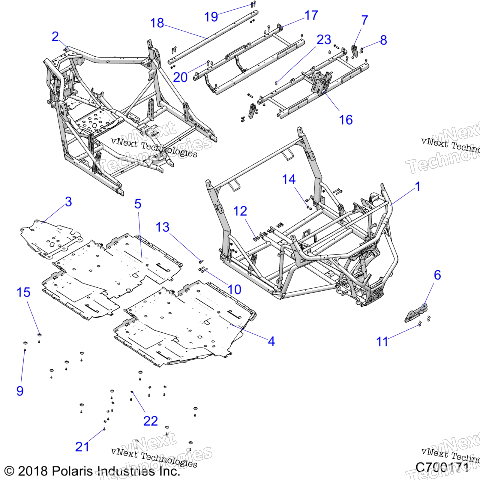 Шасси, основная рама And Skid Plates R19rhe99ad/Bd/Ld/Kak/Bk