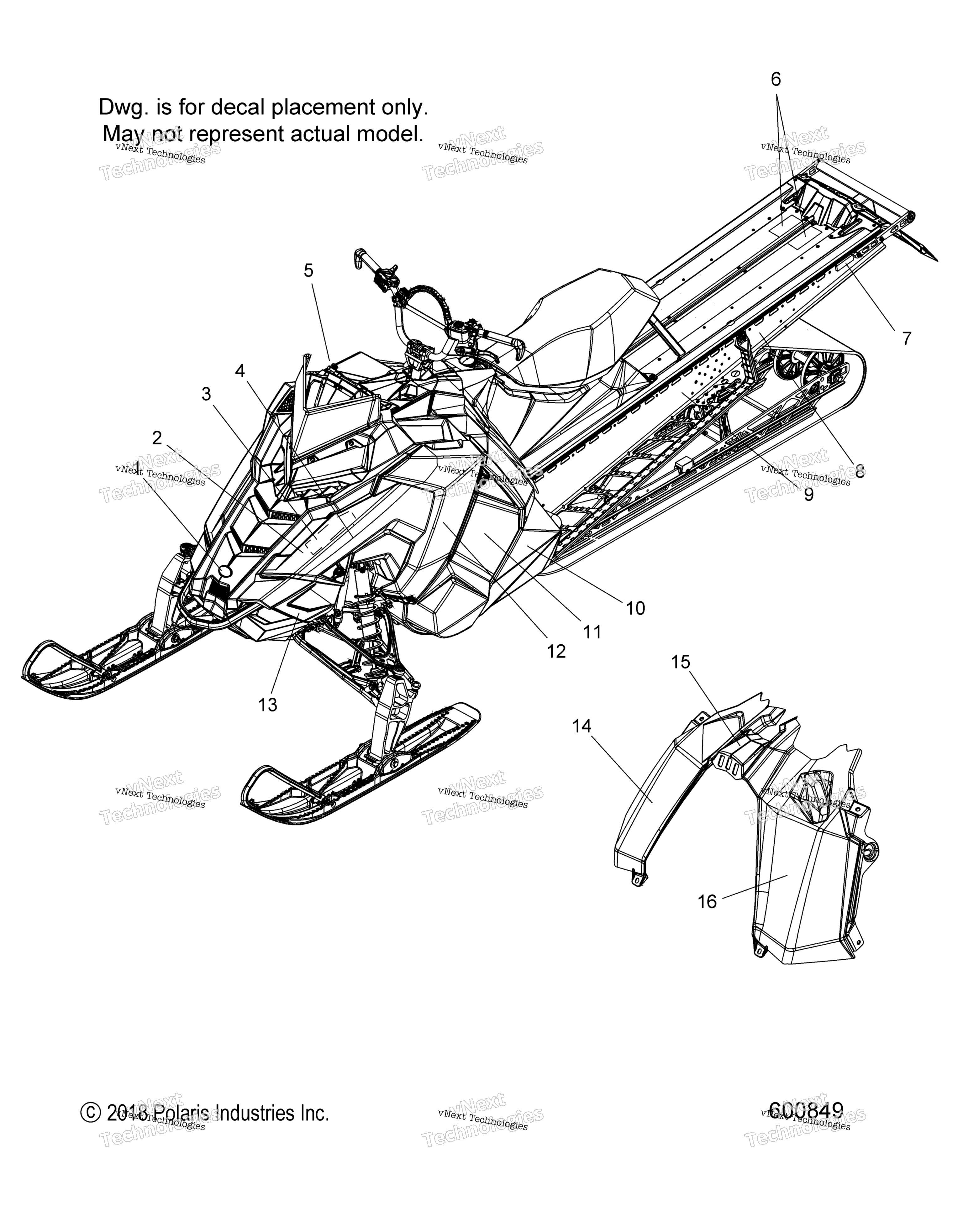 Body, Decal, Snow Check Select, Blk Side Pnl W / Blue Accent