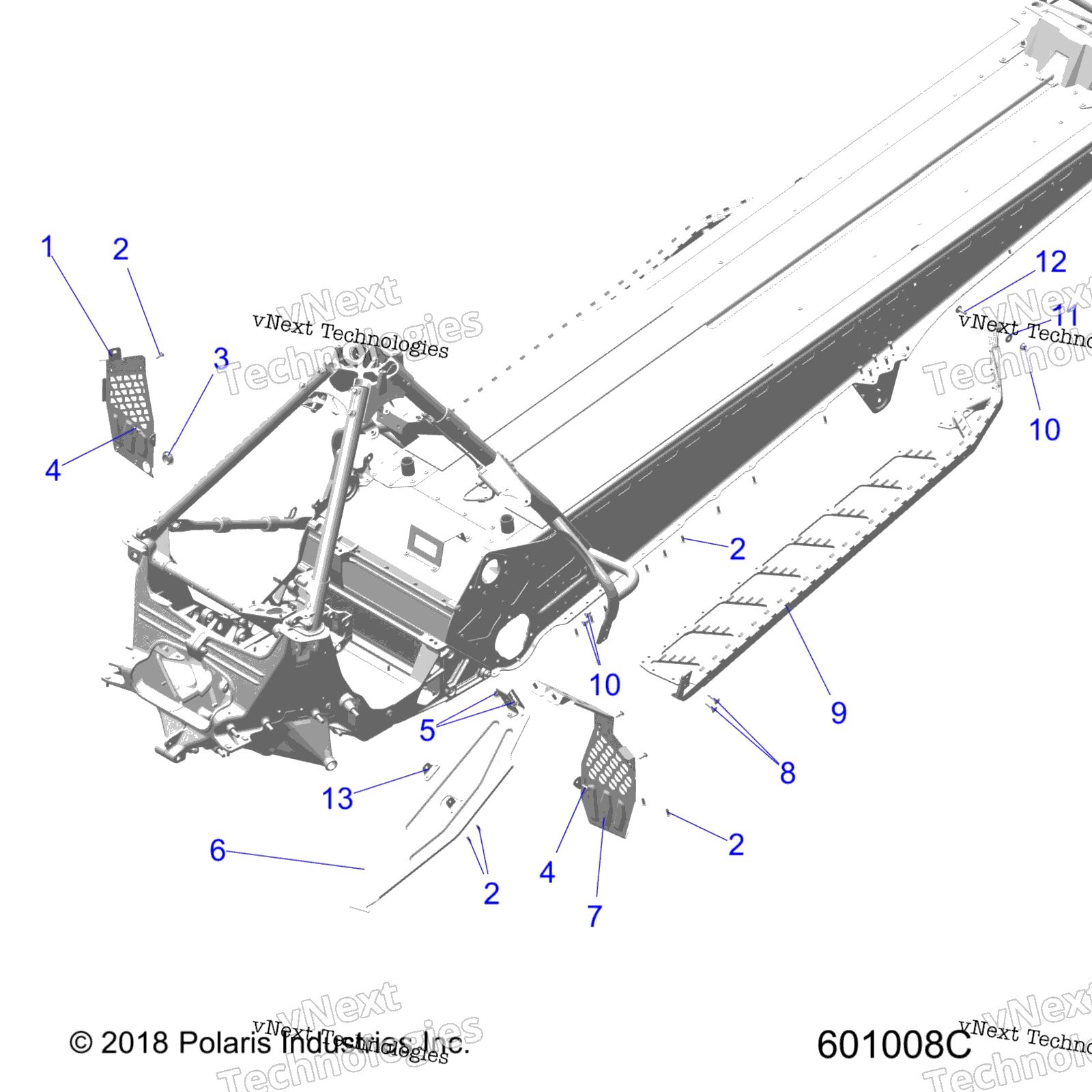 Chassis, сцепление Guard, Footrests, и Running Boards S19efk8rs / Reb / Efm8rs All Options