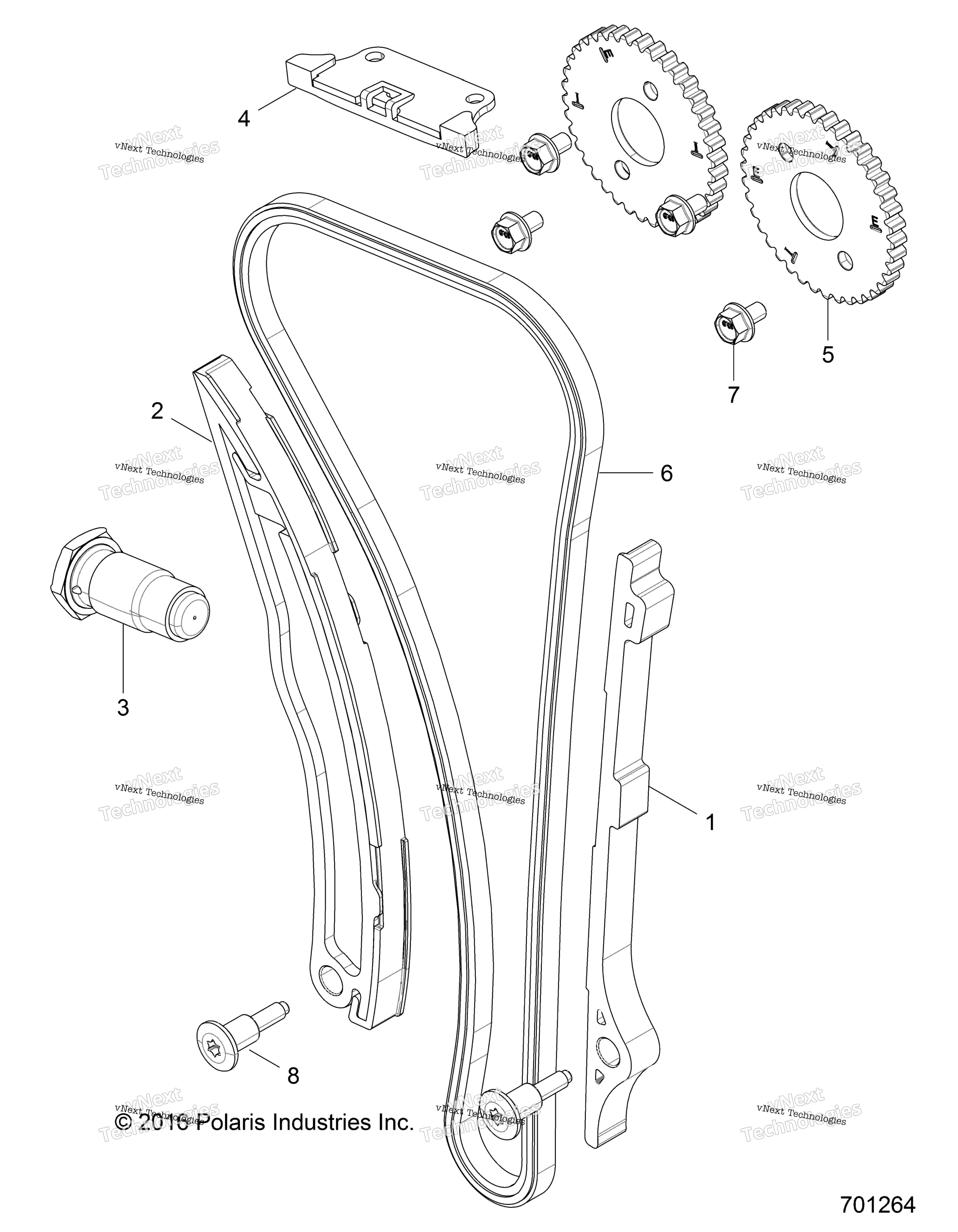 Engine, кулачок цепь и Sprocket