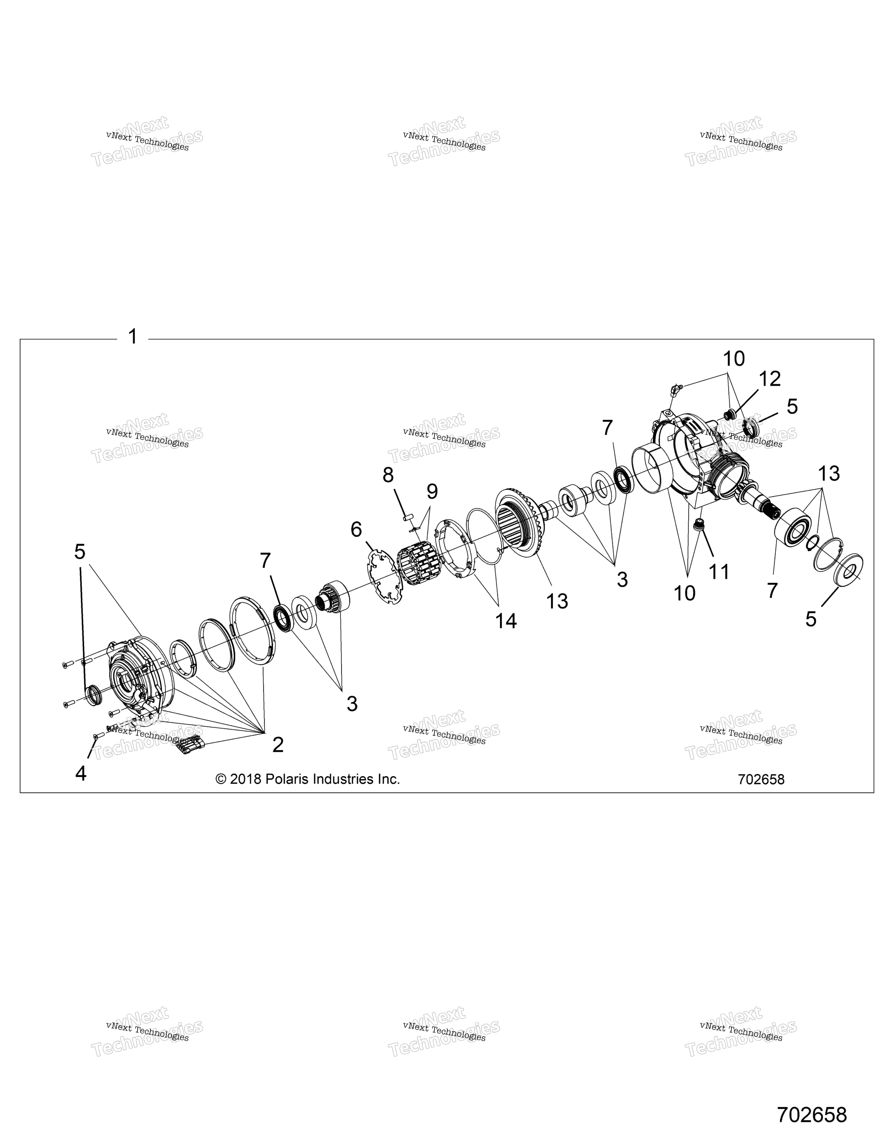 Трансмиссия, передний редуктор (702658)