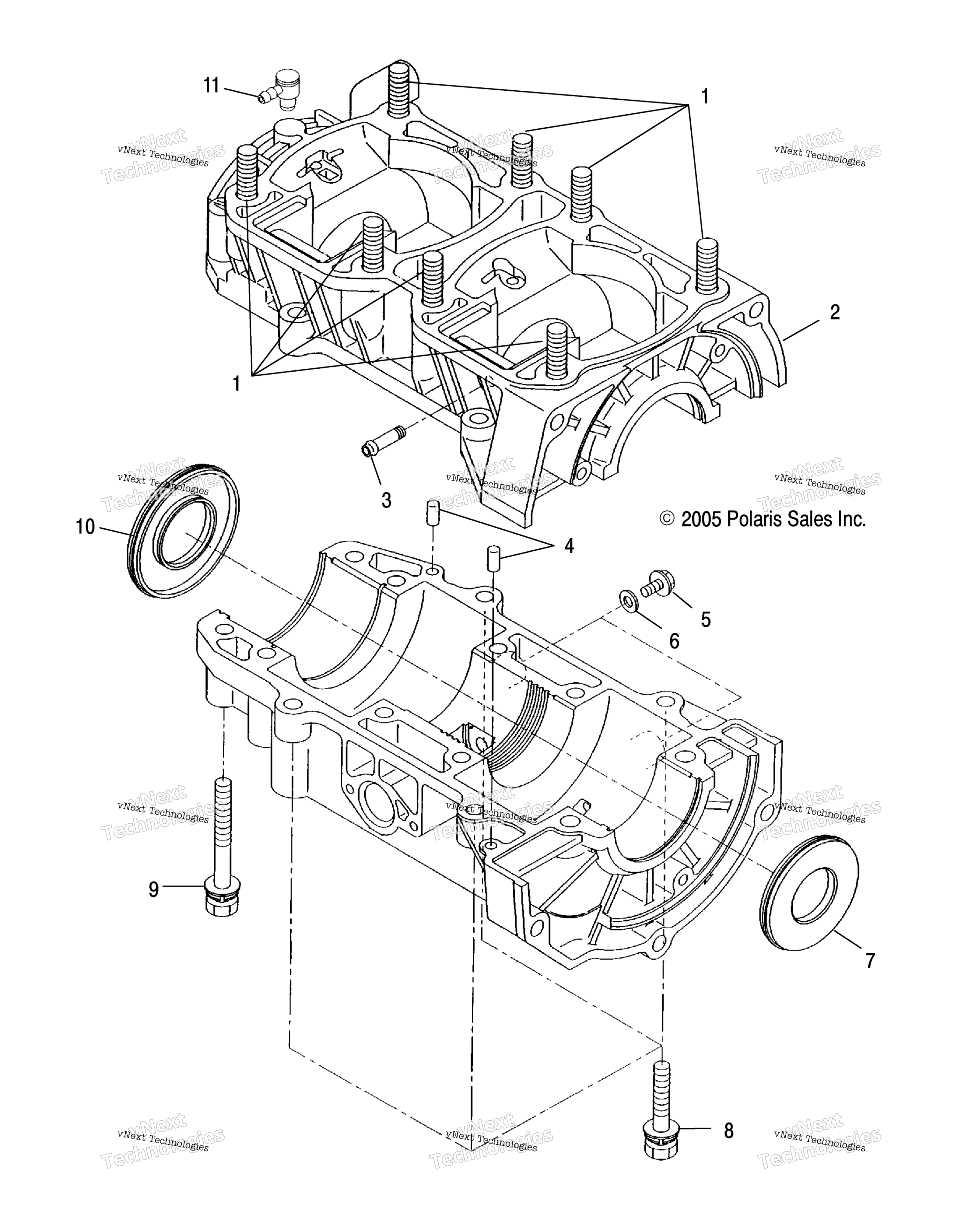Двигатель, картер