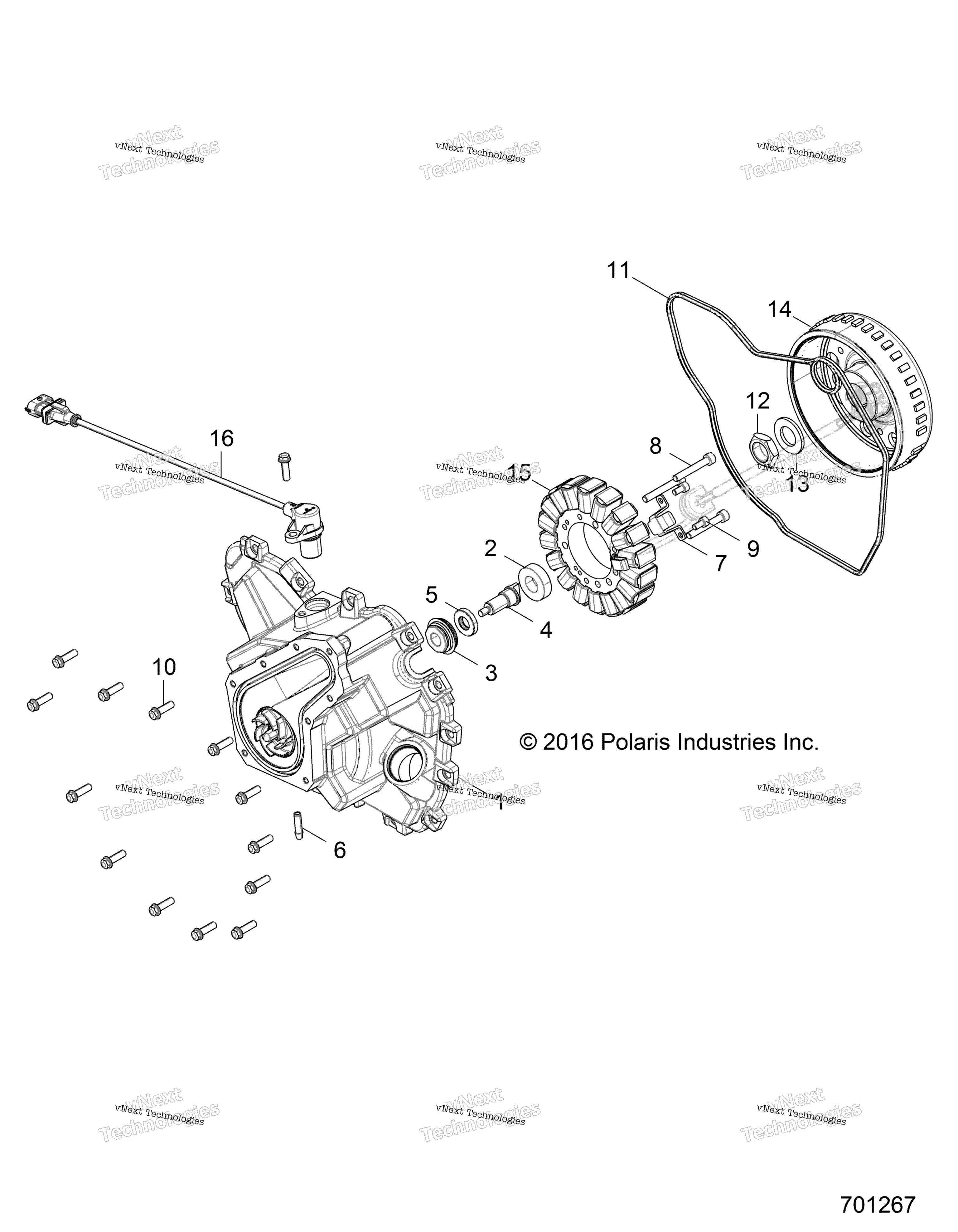 Engine, статор крышка и маховик