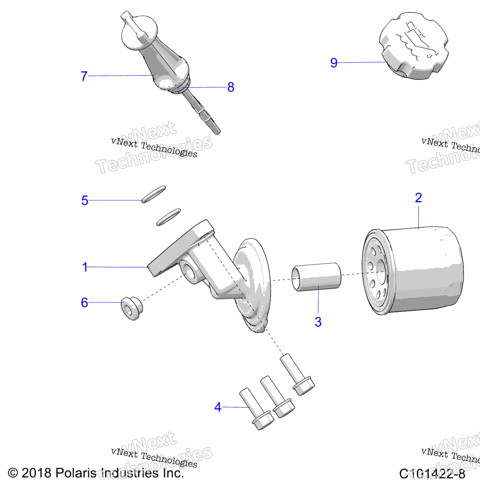 Engine, масляный фильтр и Dipstick