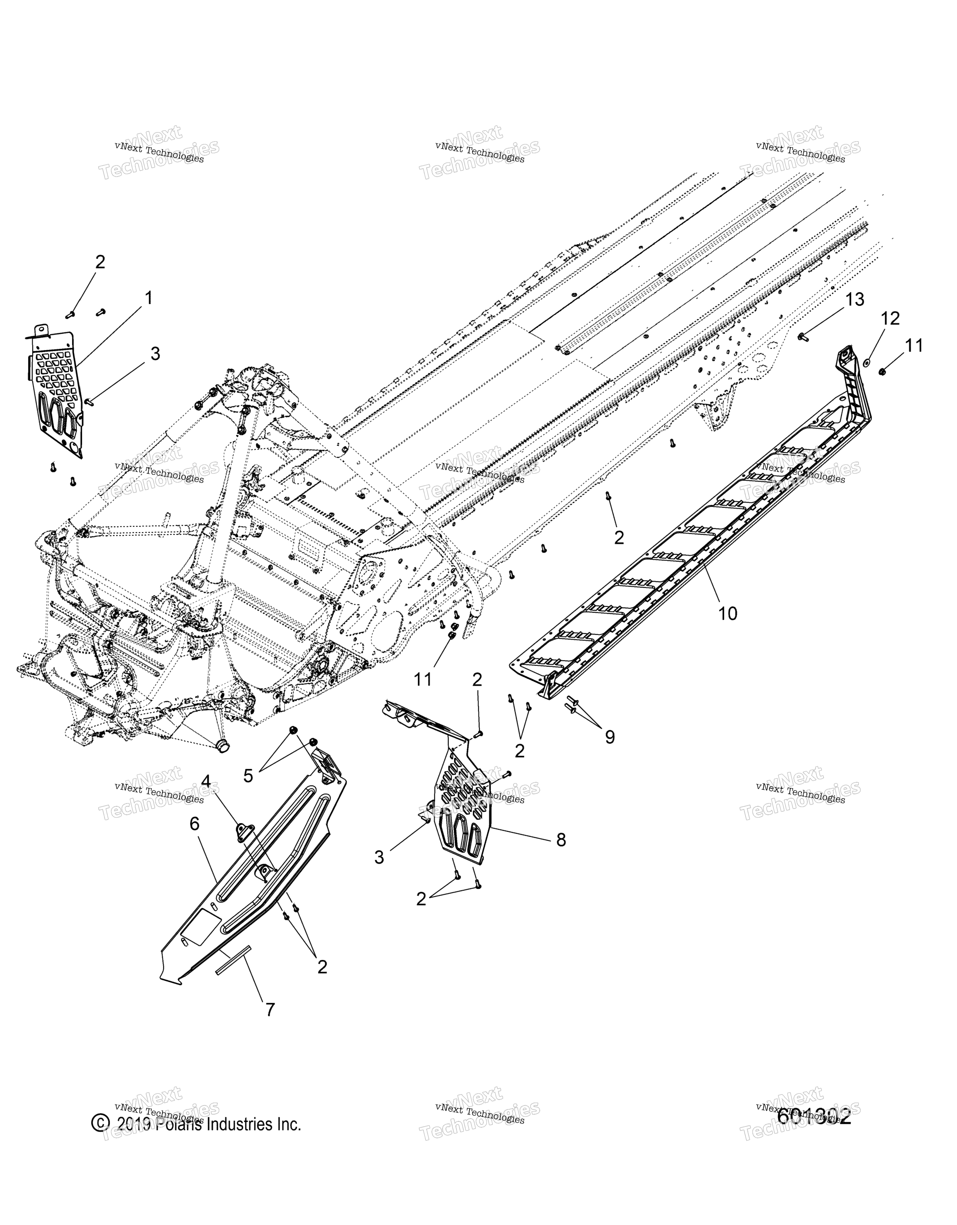 Chassis, сцепление Guard, Footrests, и Running Boards All Options