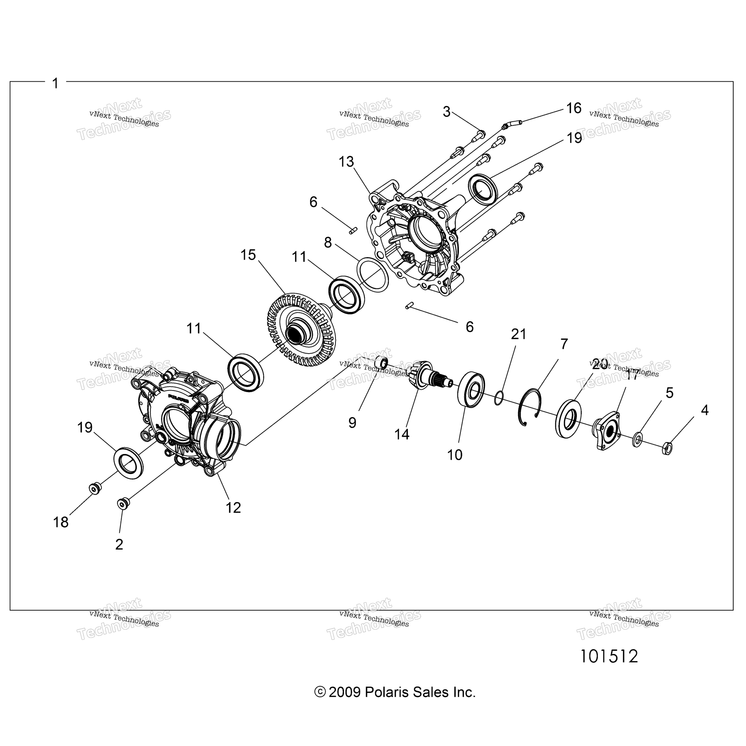 Привод Train, Rear Gearcase, Internals