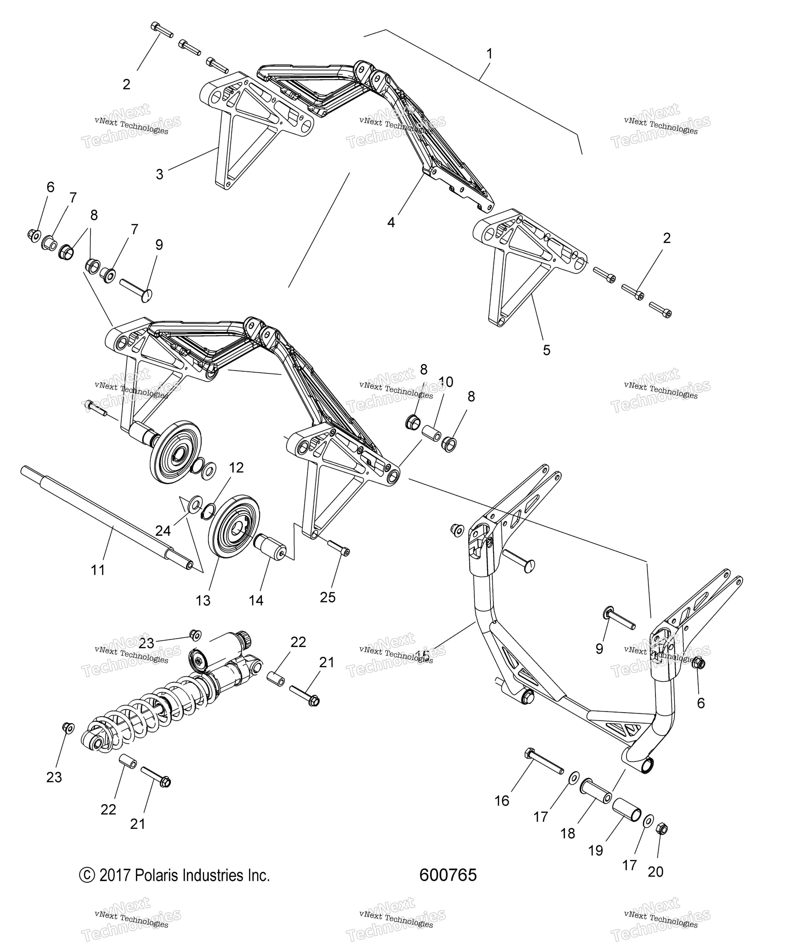 Suspension, Crank Asm., задний All Options