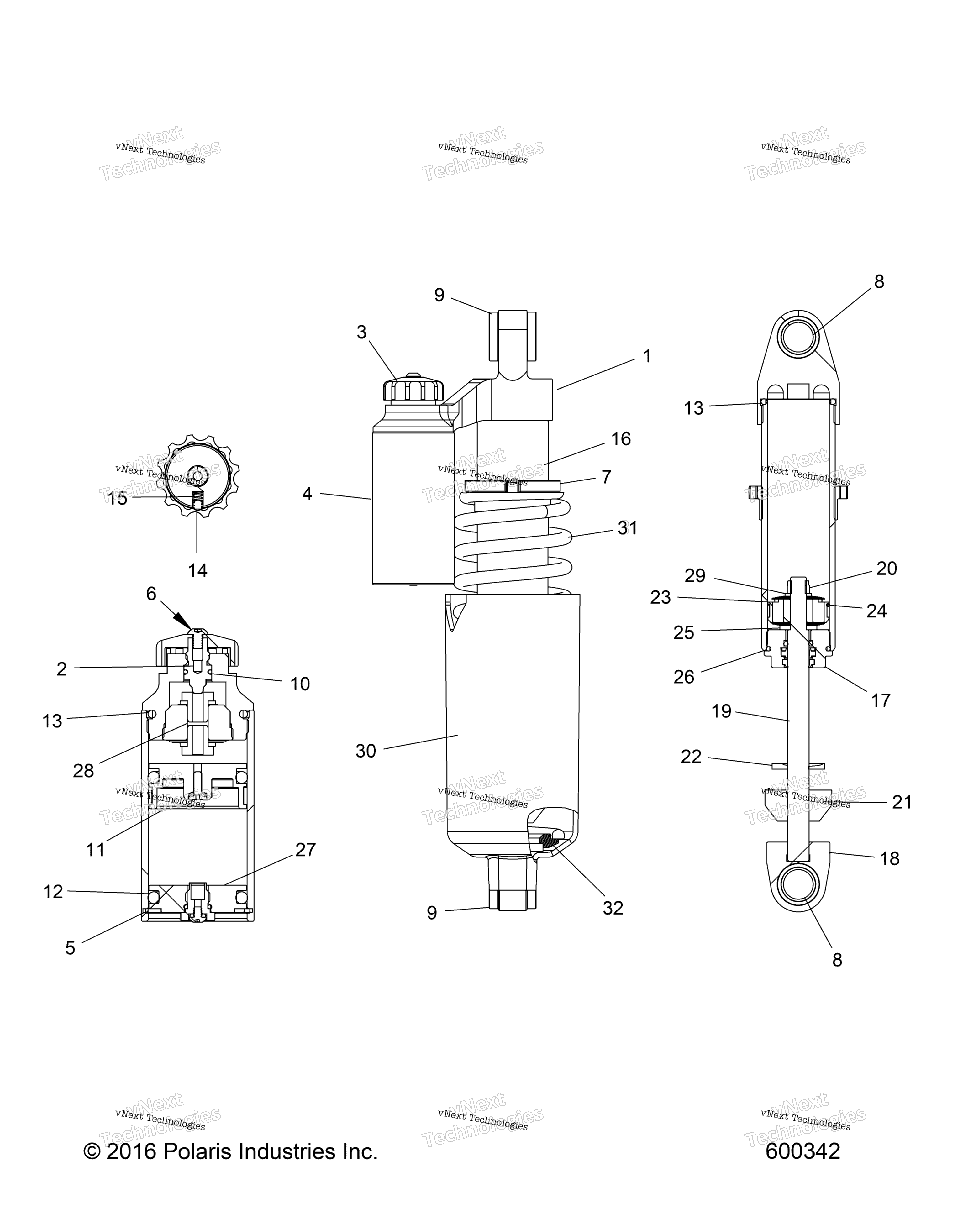 Suspension, Shock, передний Track All Options (600342)
