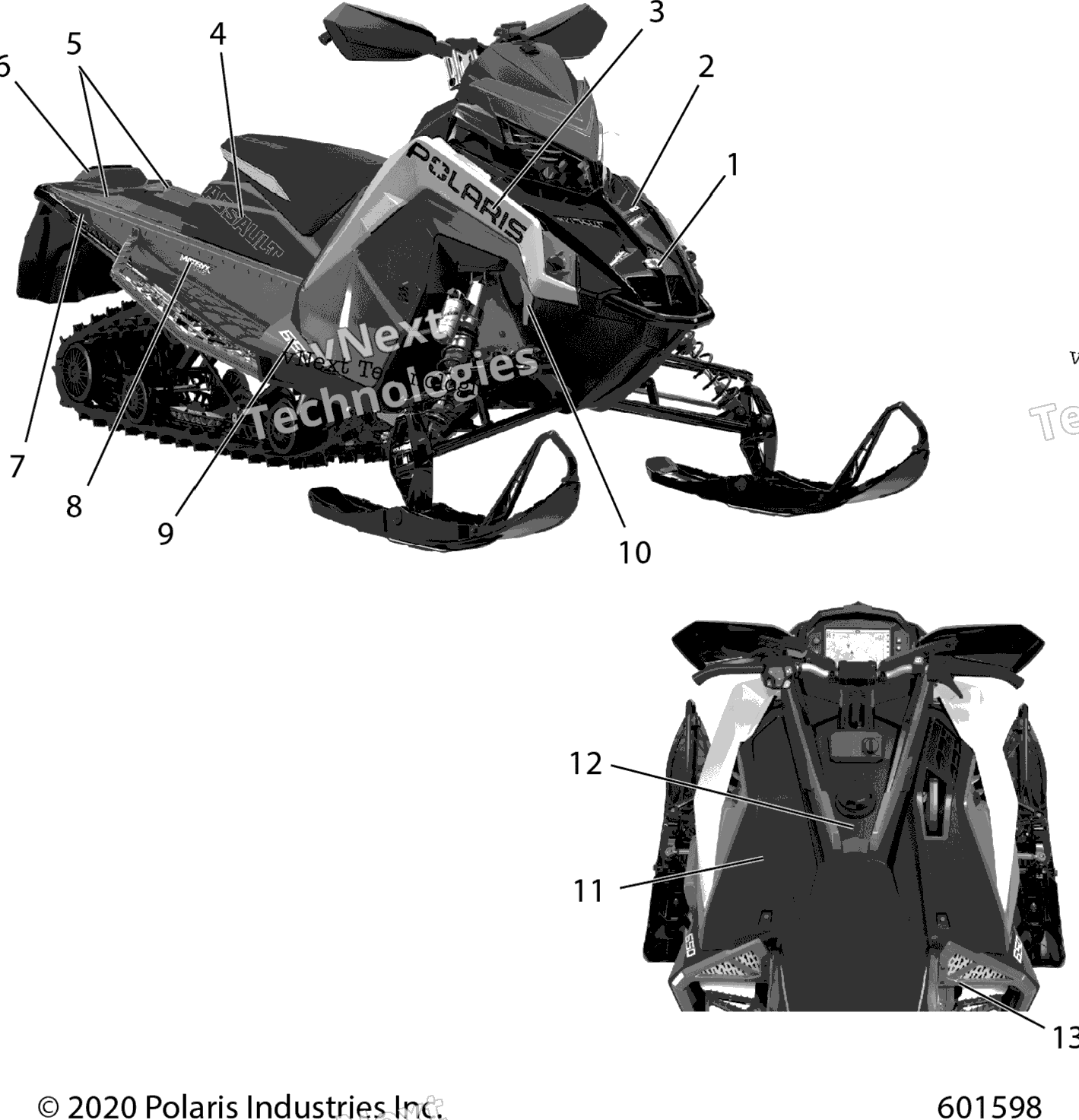 Body, Decal, Black Side панель W / Red Accent