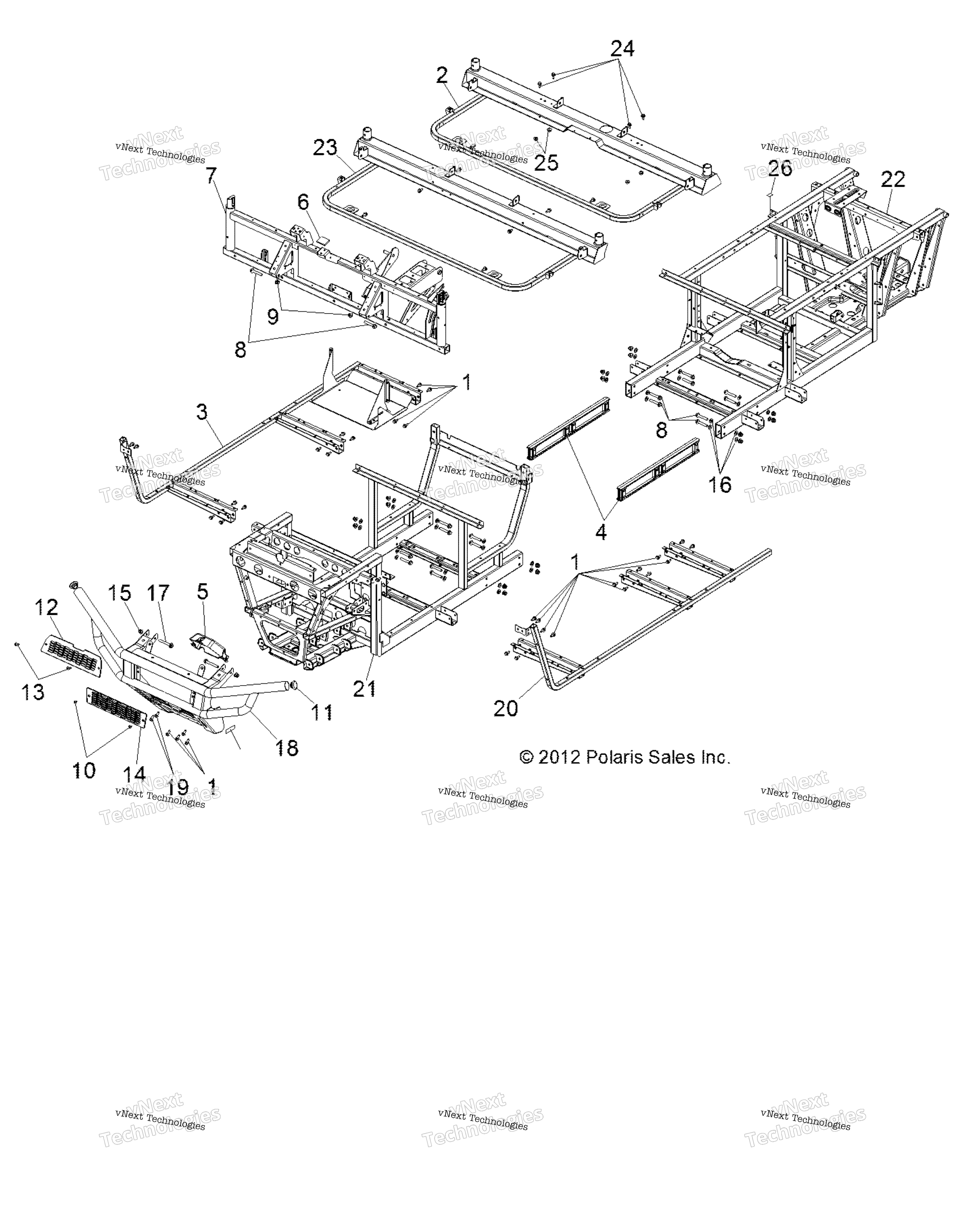 Chassis, рама & передний Bumper R13wh76ag / Ar / Eah / Eai / Kg