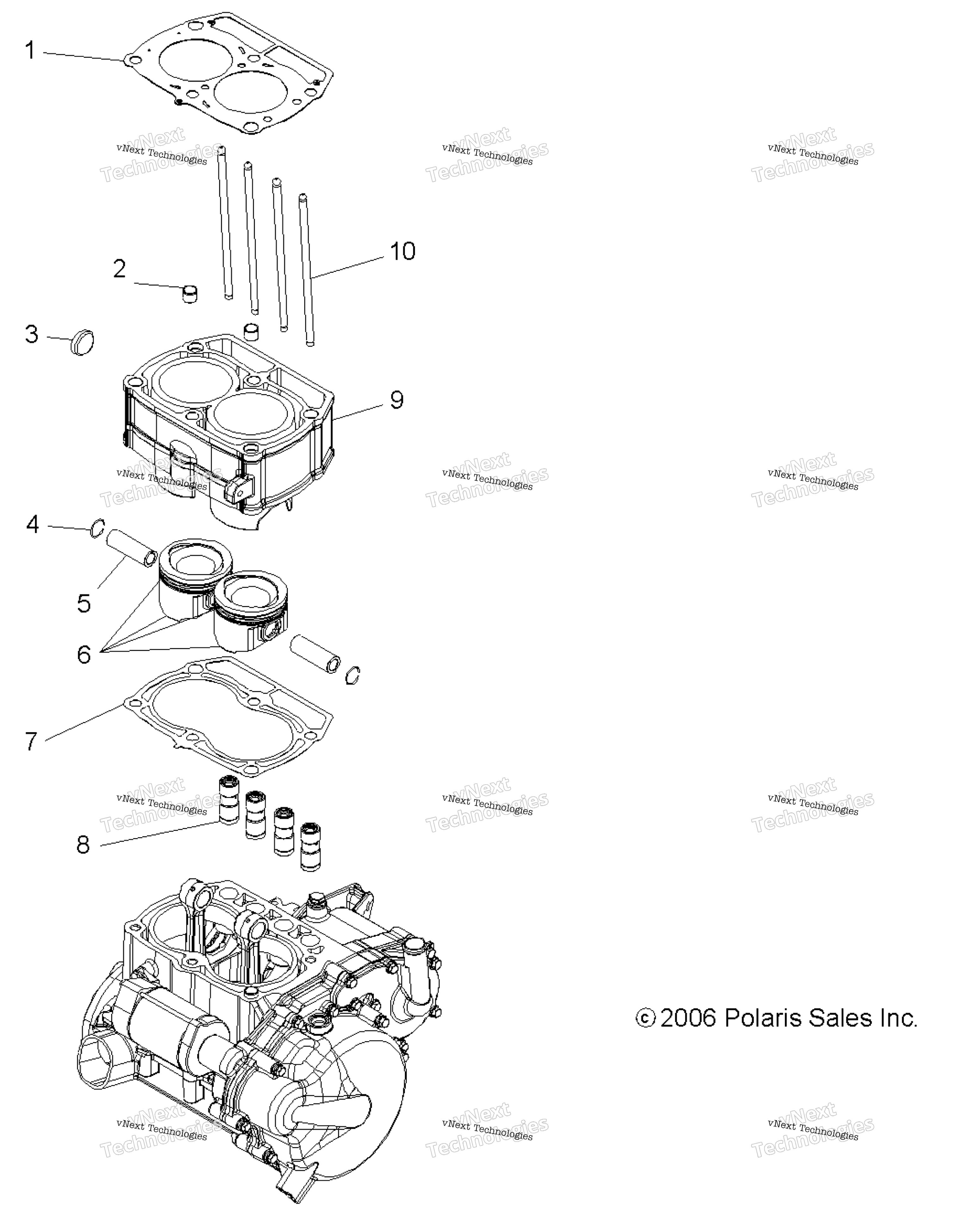 Engine, поршень & цилиндр / Eac