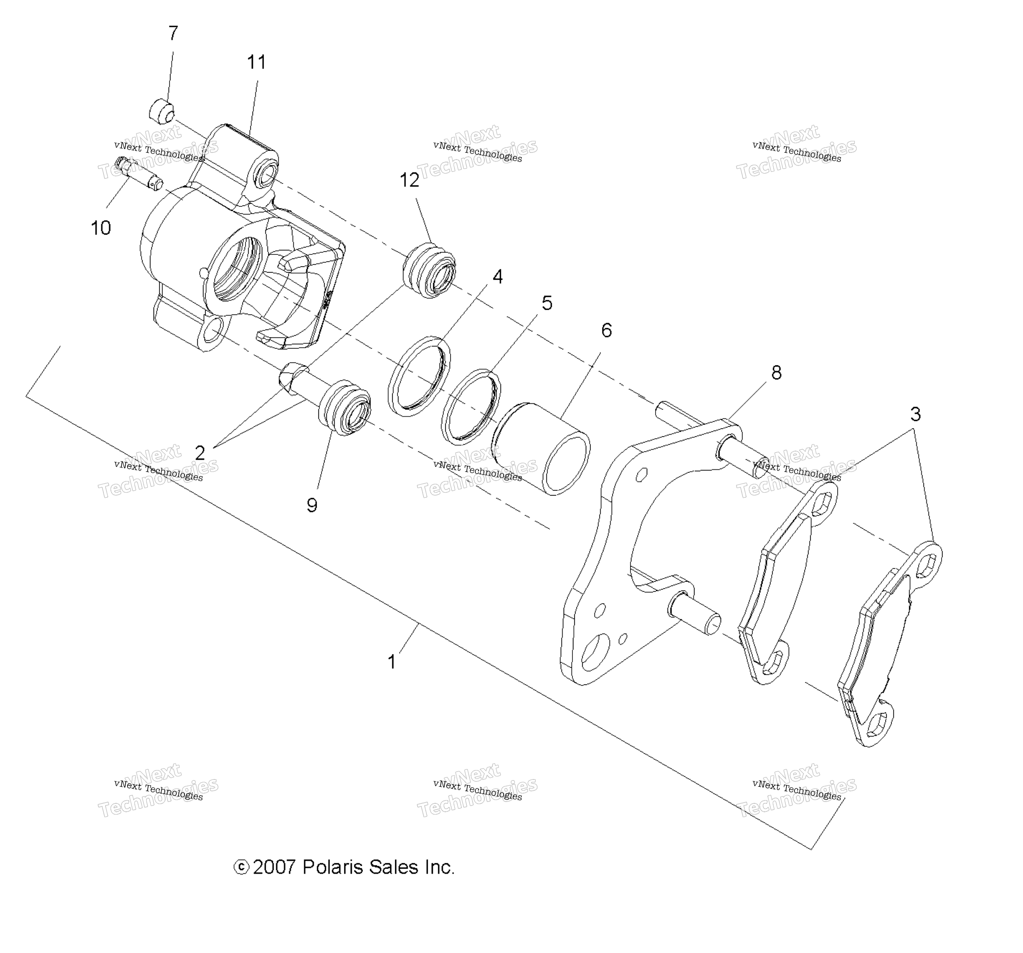 Brakes, тормоз Caliper, передний A17ses57c1 / C2 / C7 / Cl / E1 / E2 / E7 / El / Set57c1 / C2 / E1 / E2