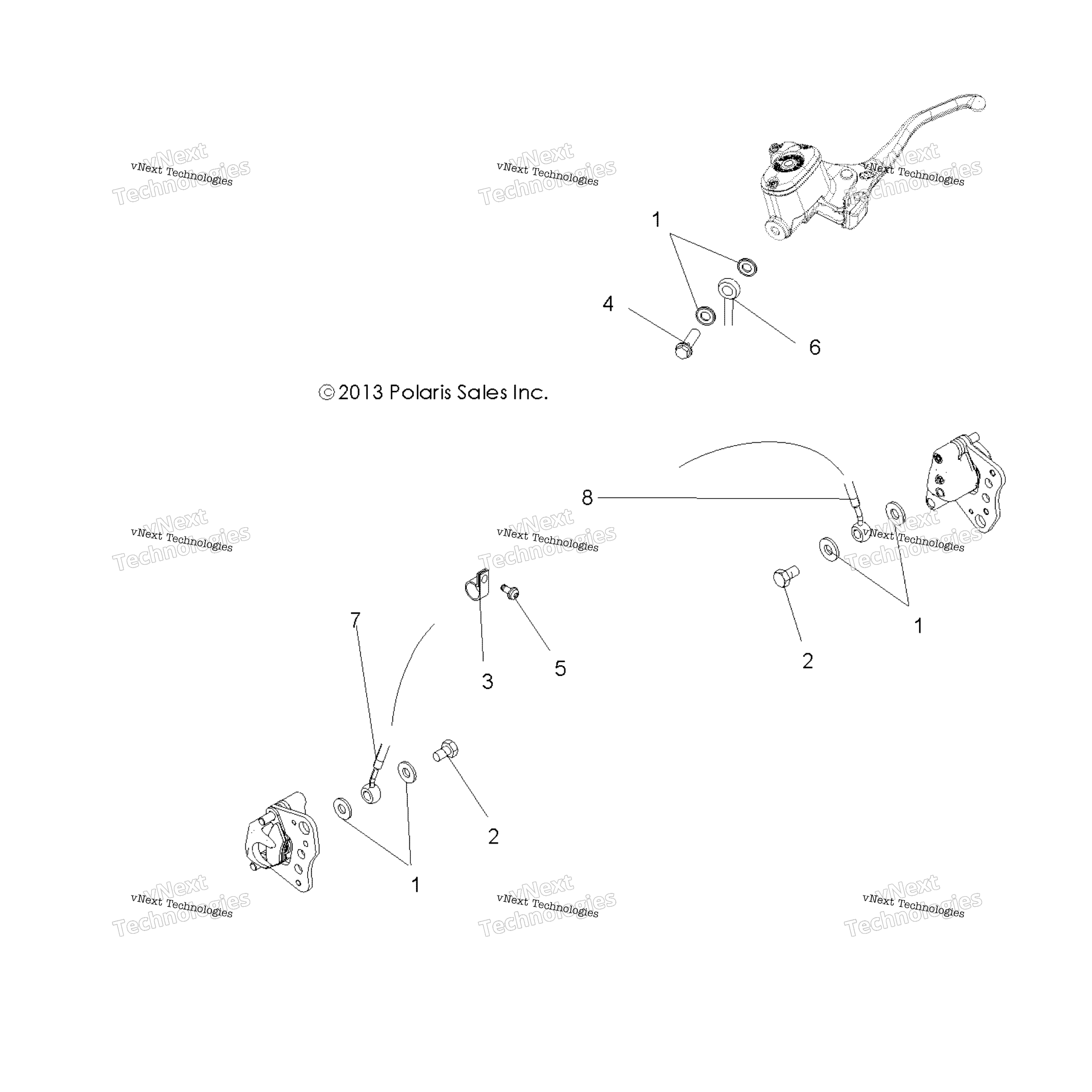 Brakes, передний тормоз Lines A17ses57c1 / C2 / C7 / Cl / E1 / E2 / E7 / El / Set57c1 / C2 / E1 / E2