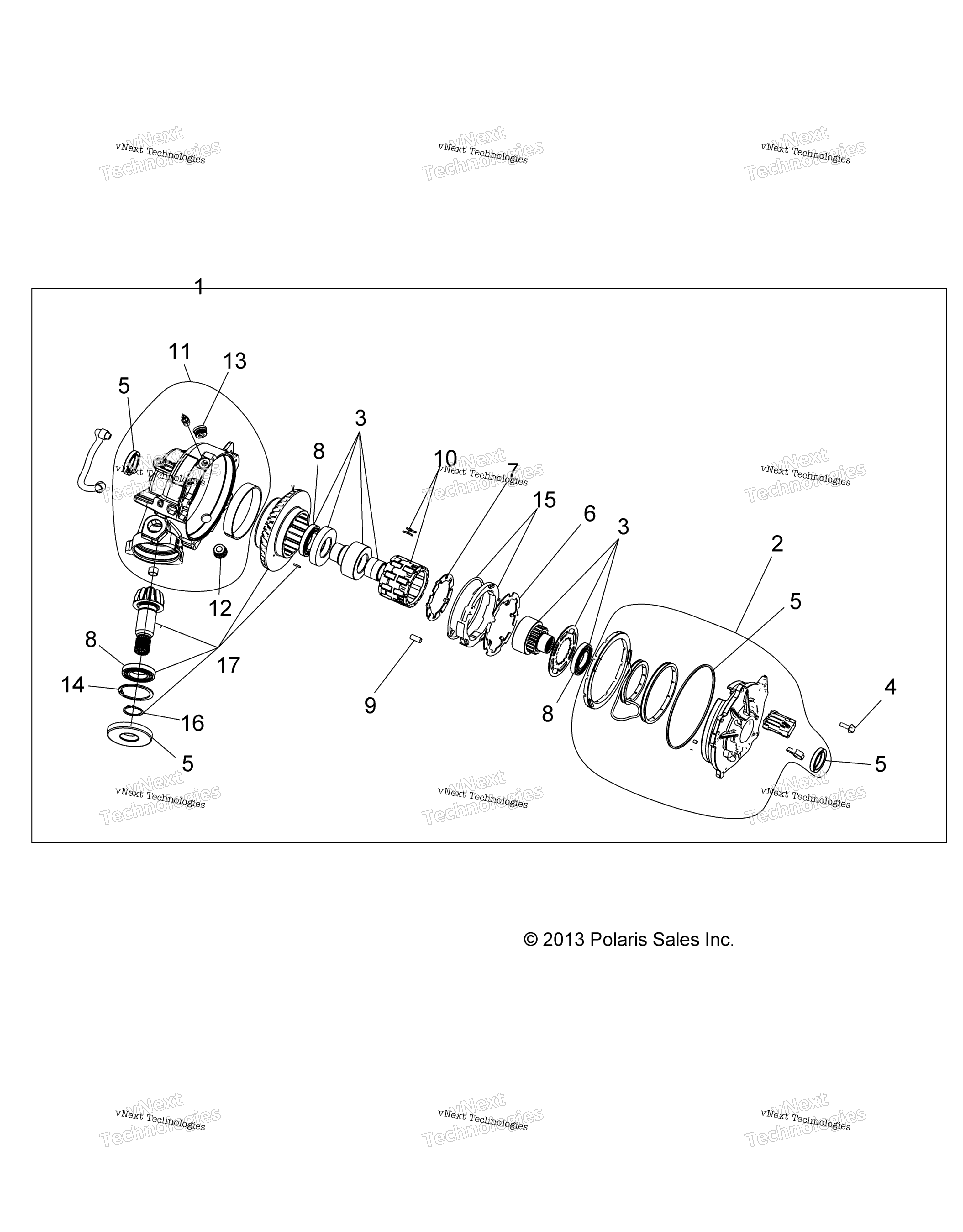 Трансмиссия, передний редуктор A17ses57cl/El