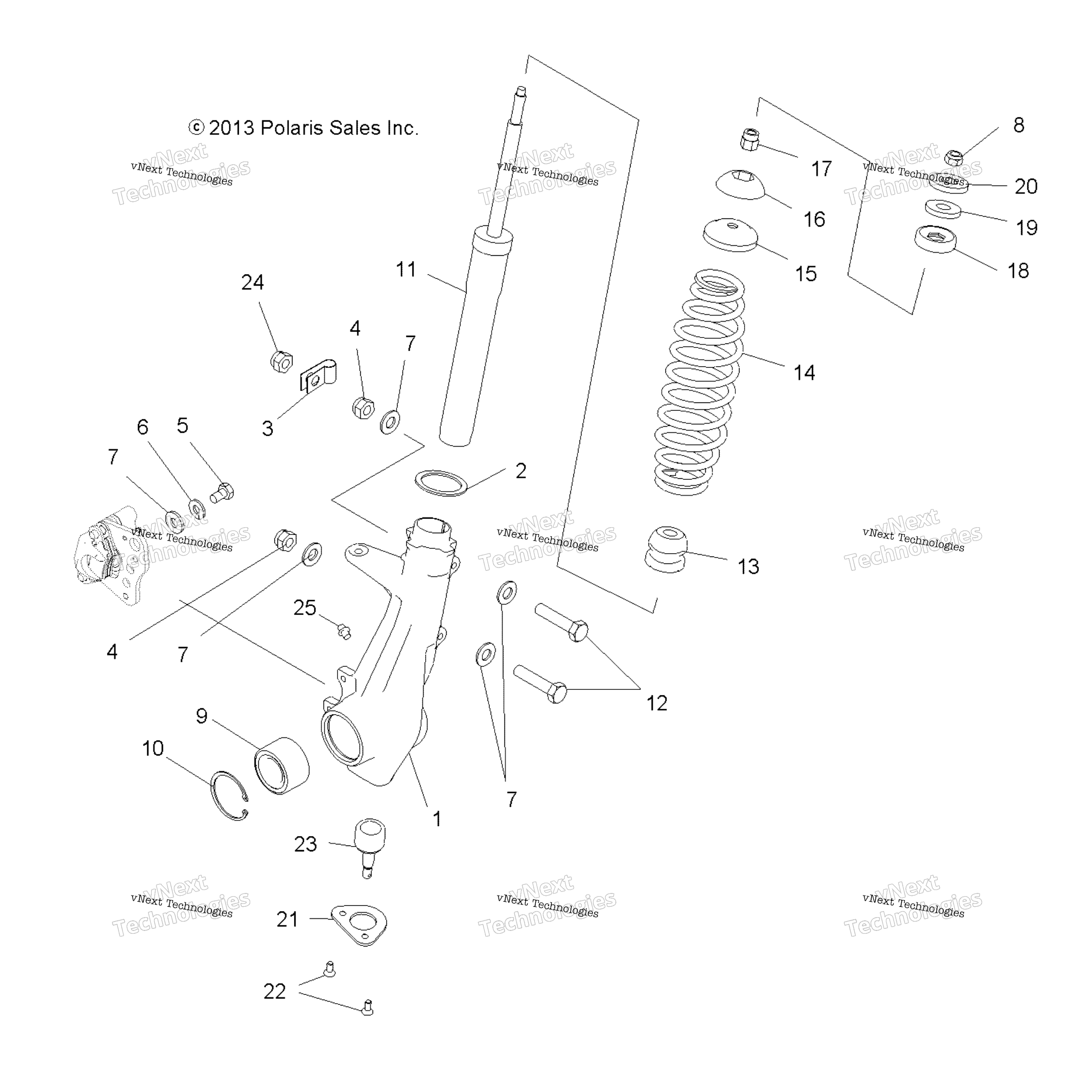 Подвеска, передняя Strut A17ses57c1/C2/C7/Cl/E1/E2/E7/El/Set57c1/C2/E1/E2