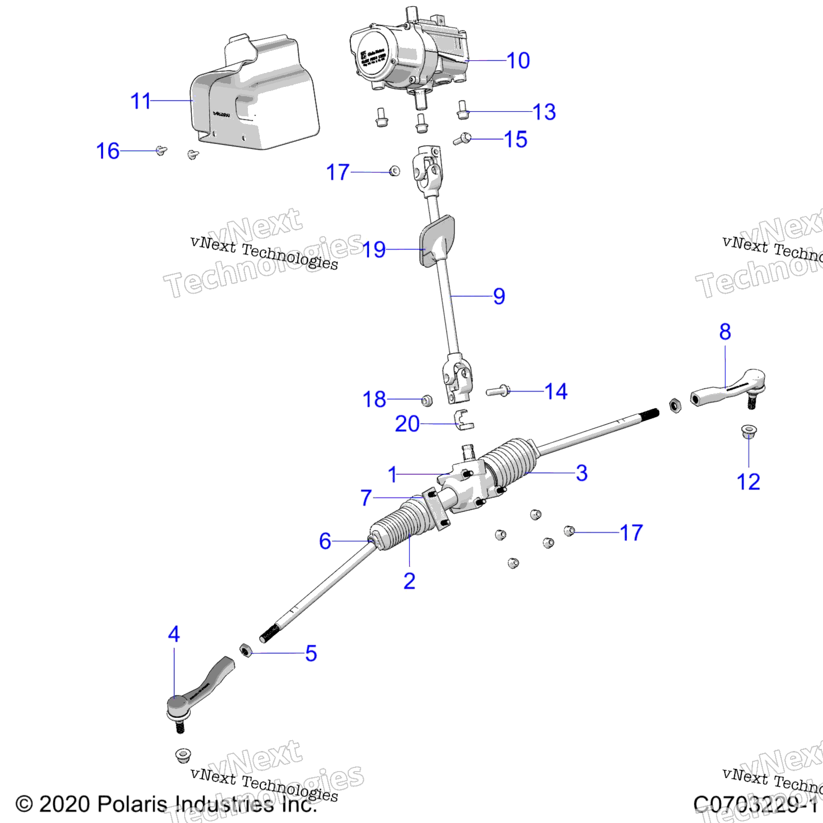 Steering, Lower рулевое управление Asm