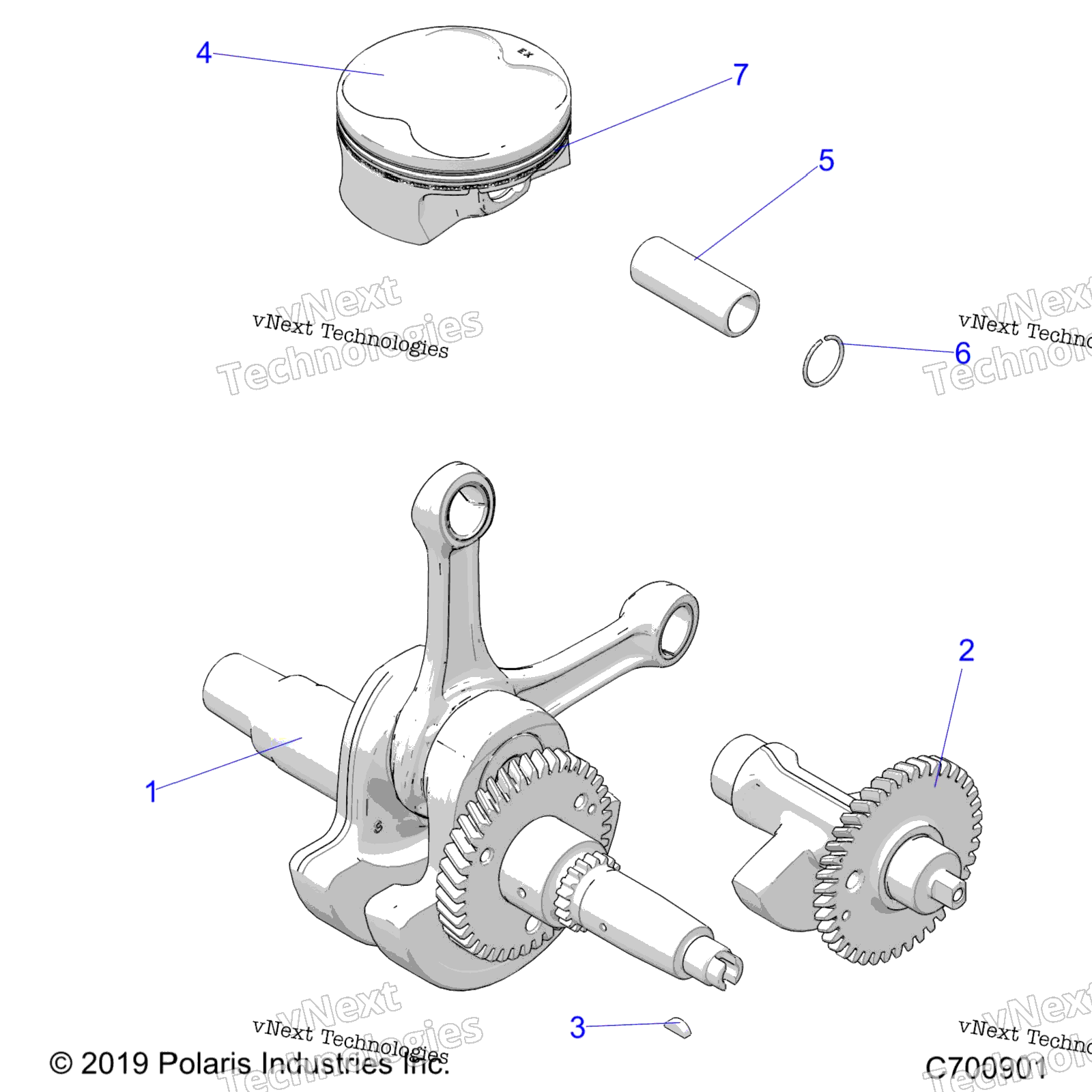 Engine, Crankshaft, поршень & Balance Shaft