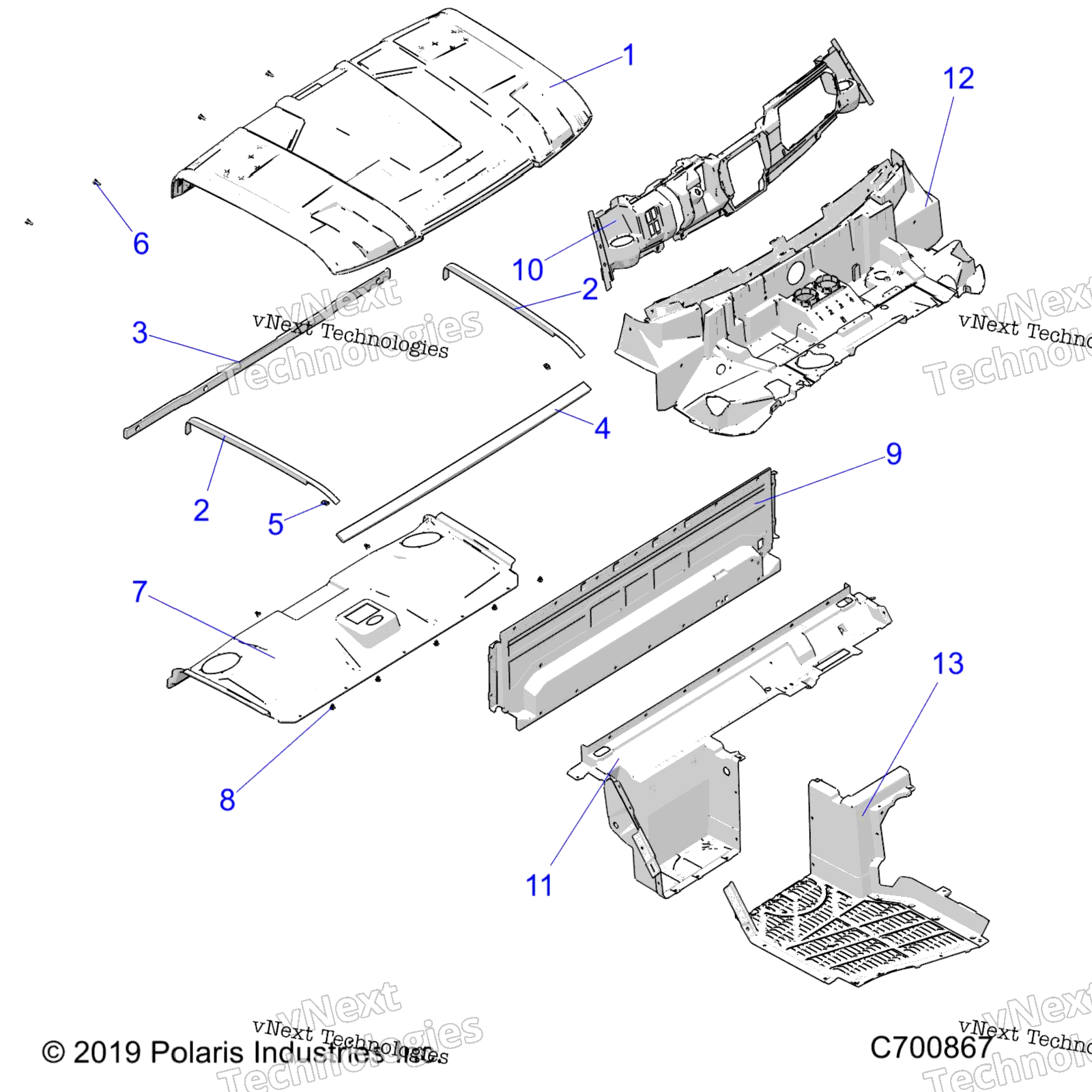 Opt, Roof, Prem Prep Audio, Closeoffs, Hood Liner, Floor, и Dash