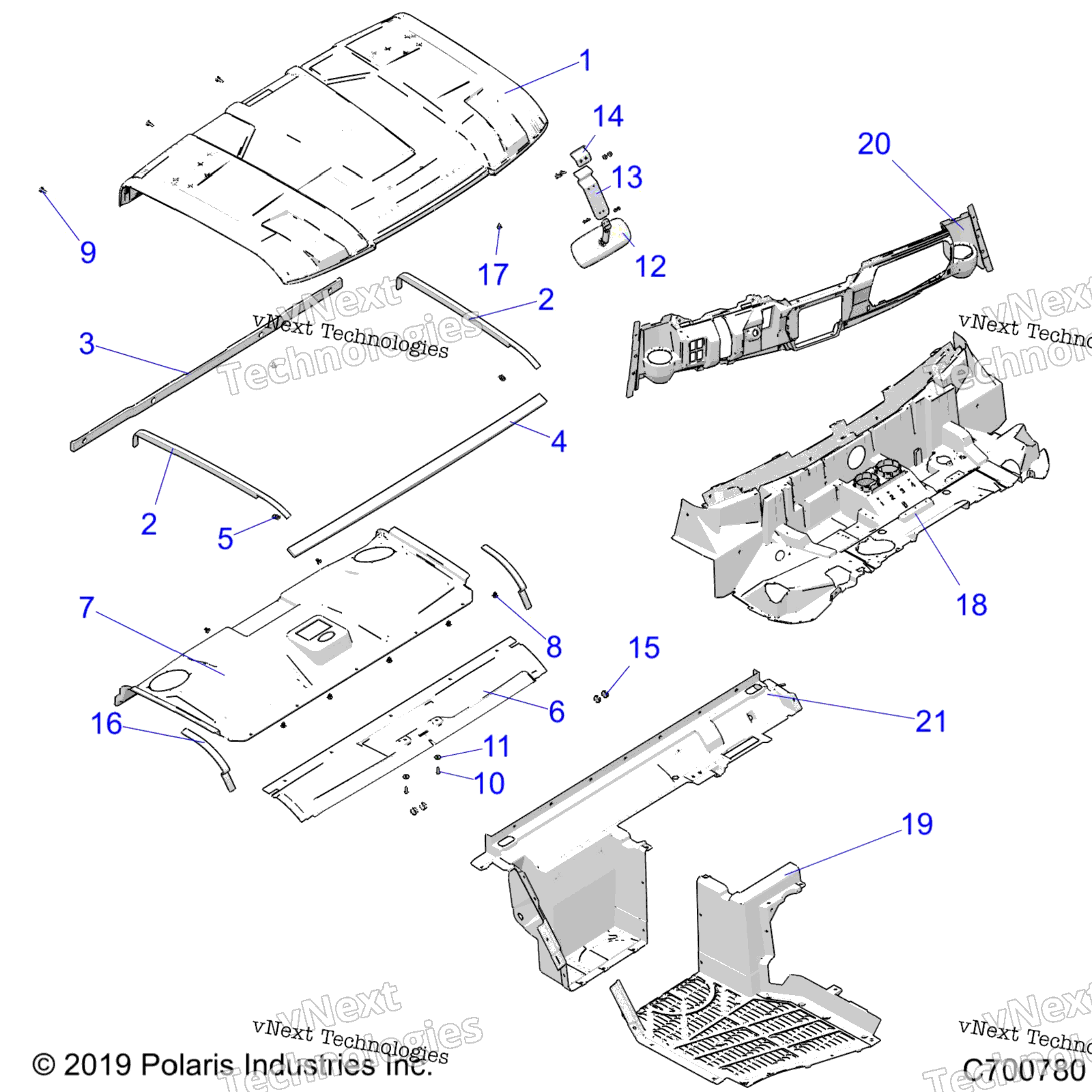Opt, Roof, Prep, Lower Closeoff, Dash и Floor