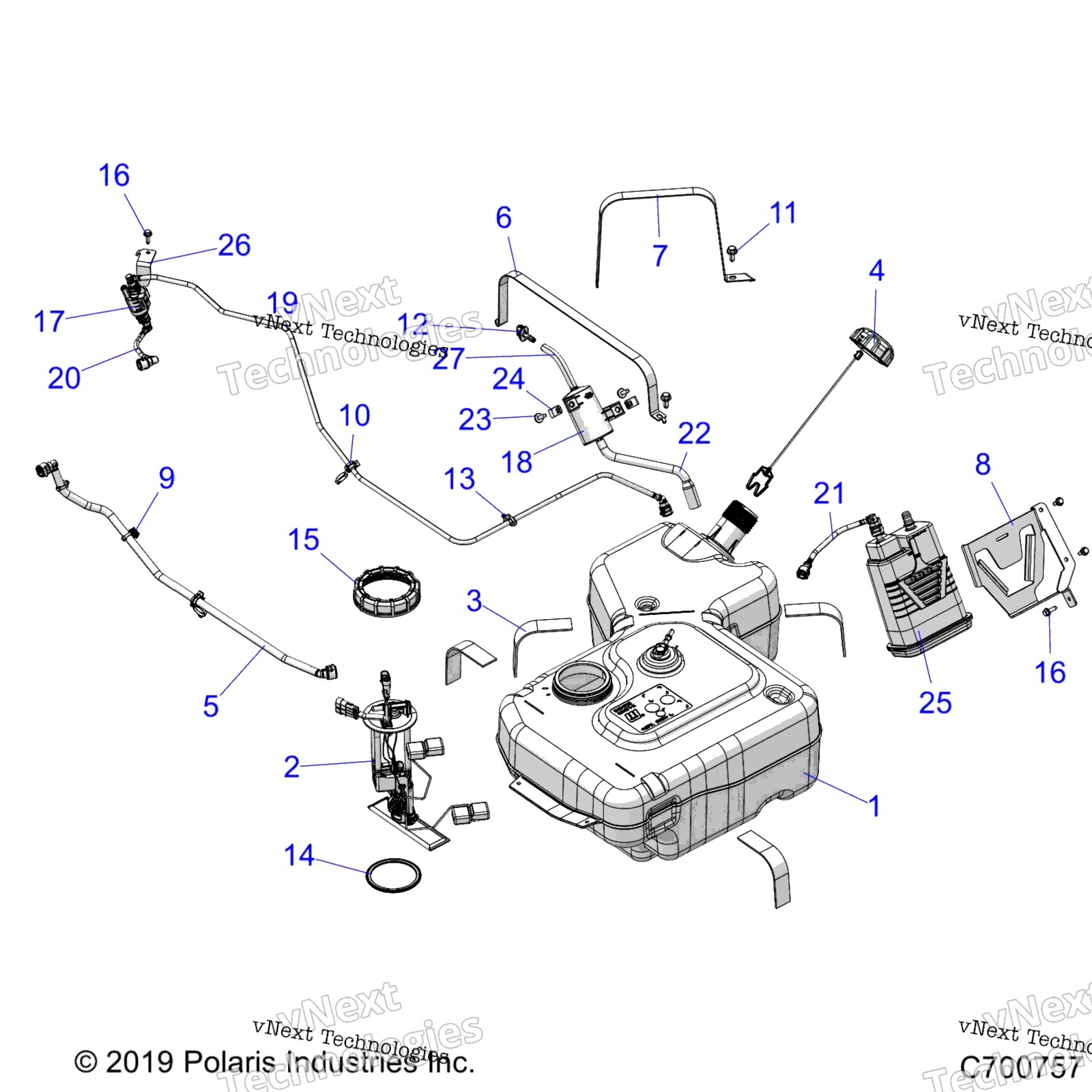 Body, топливный Tank, Evap R20taa99b1 / B7 / E99b1 / B7 / B9 / Bm / Bs / Bz