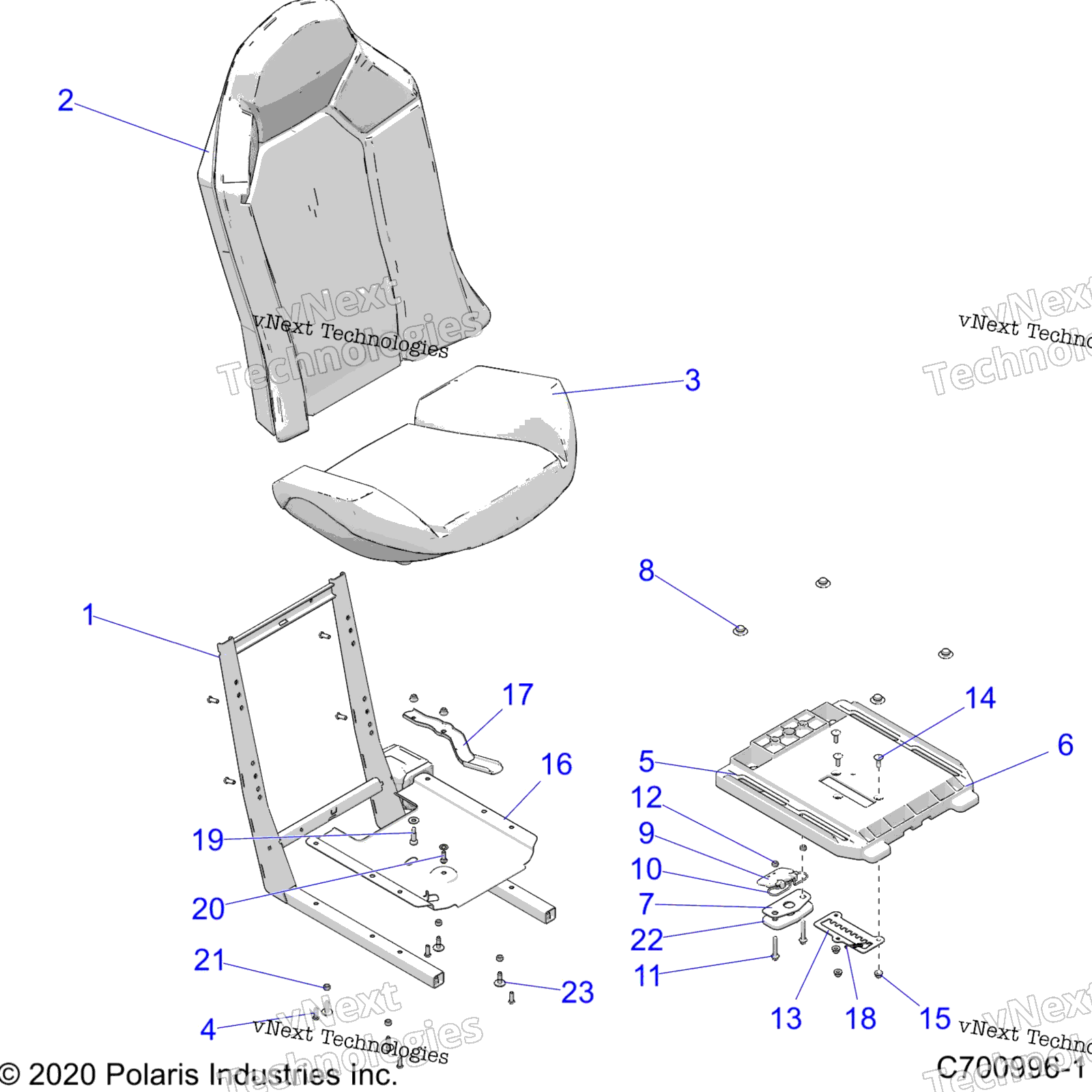 Кузов, сиденье Asm. And Slider Z20nae92al/Ar/Bl/Br/F92al/Ar