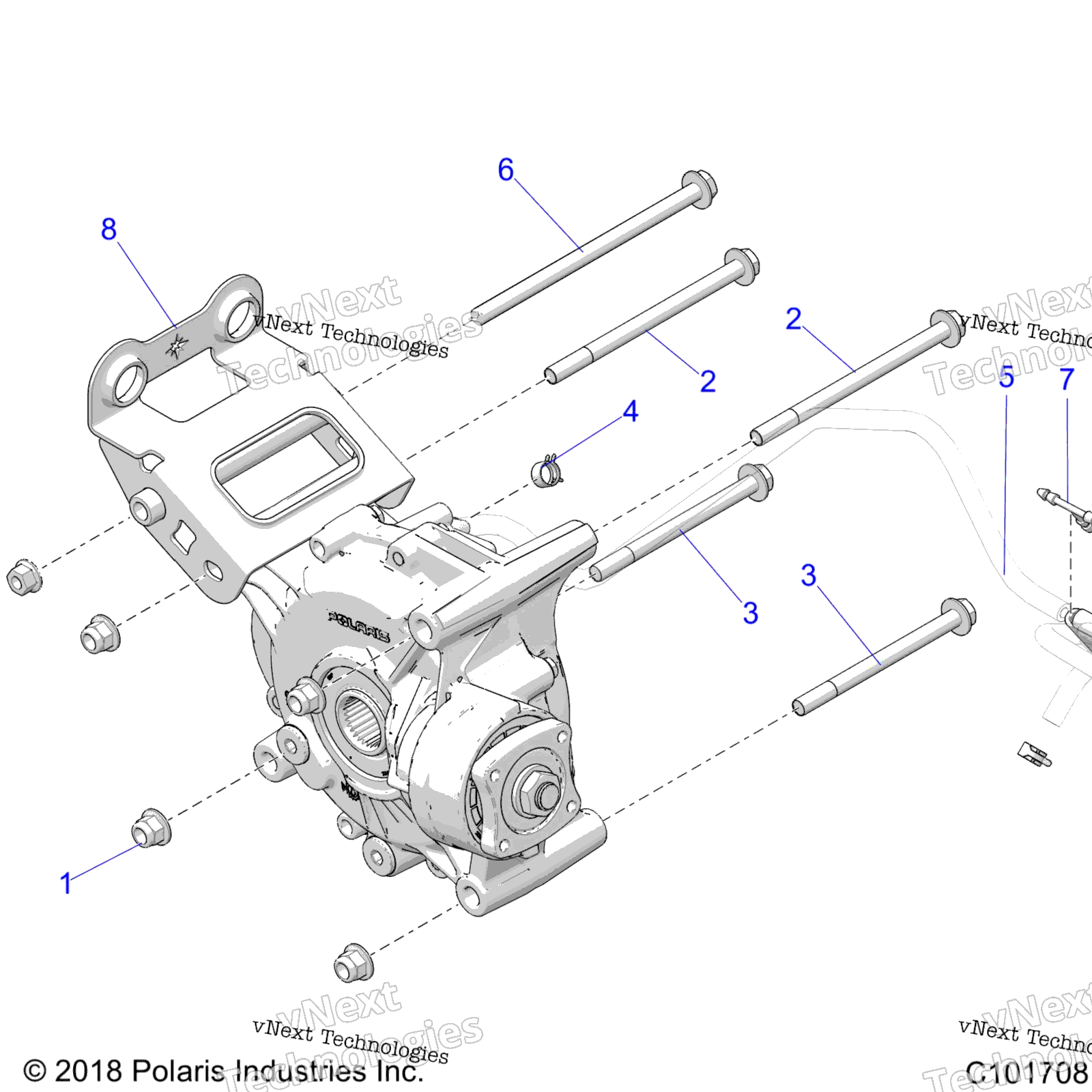 Привод Train, Gearcase Mounting, Rear A22sge95fn/S95cn/S95fn