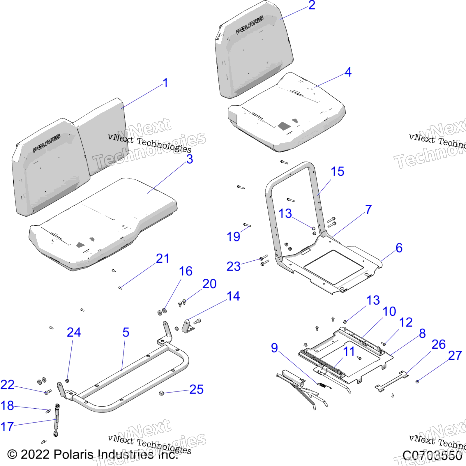 Кузов, сиденье Asm. And Slider R22rrs99f9/Fm/Ef9/Efm
