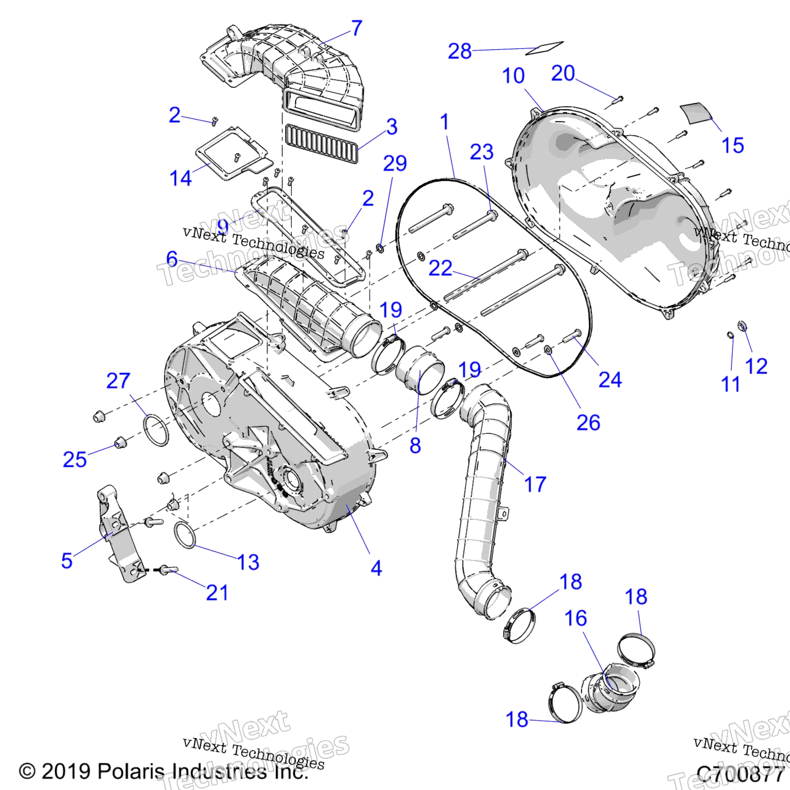 Трансмиссия, крышка сцепления & Ducting R22rrp99cg
