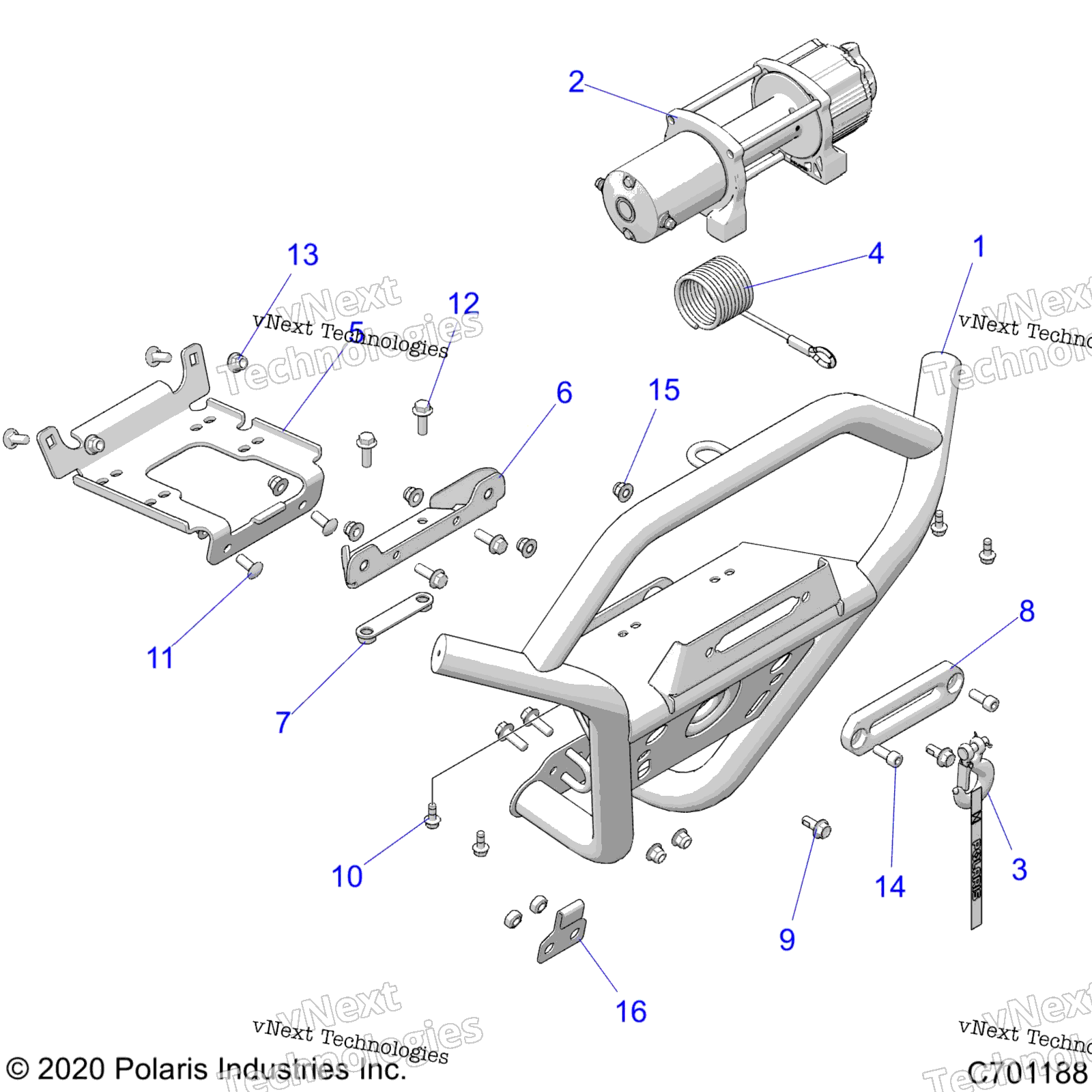 Chassis, передний Bumper, W / лебёдка