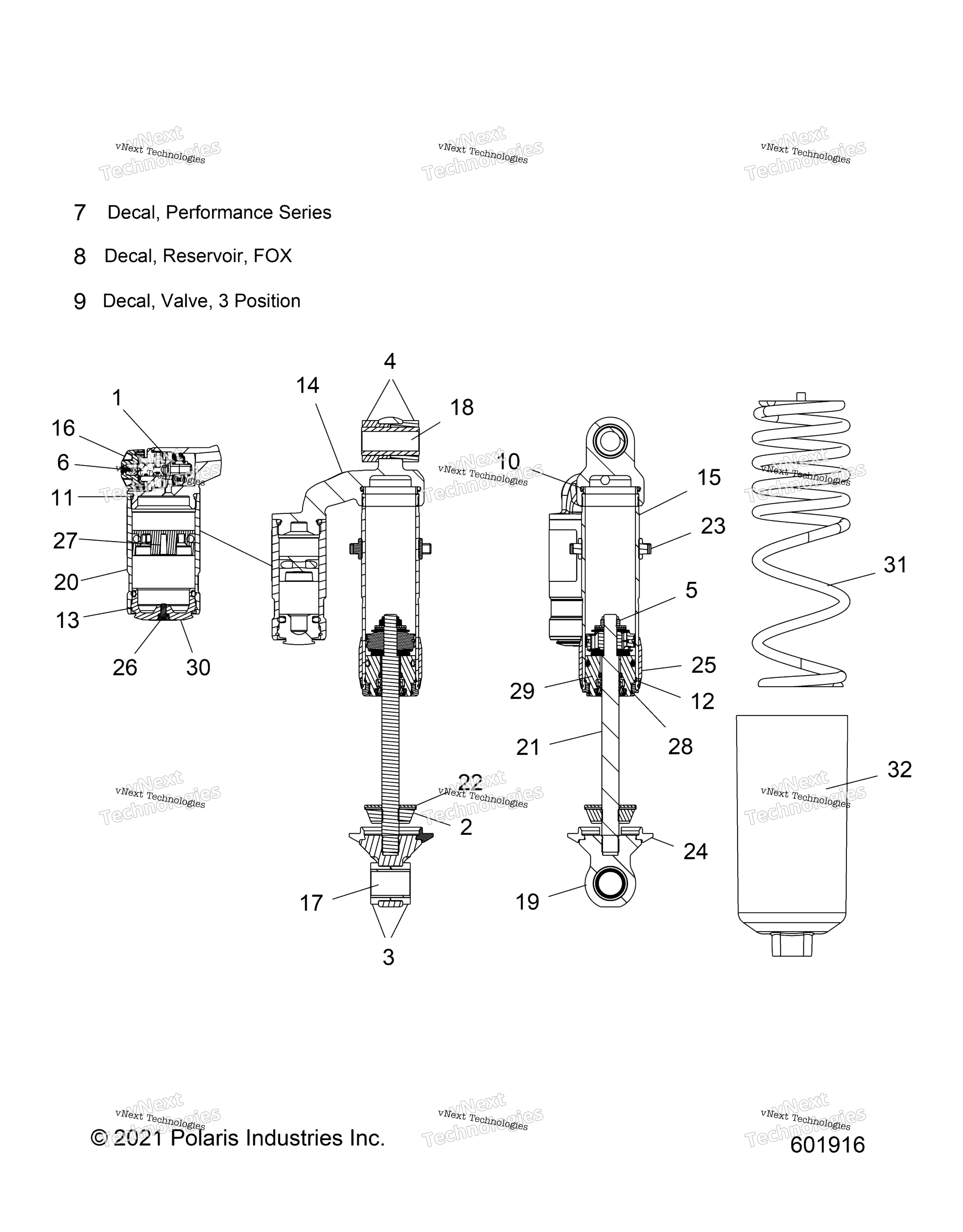 Suspension, Shock, передний Track All Options (601916)