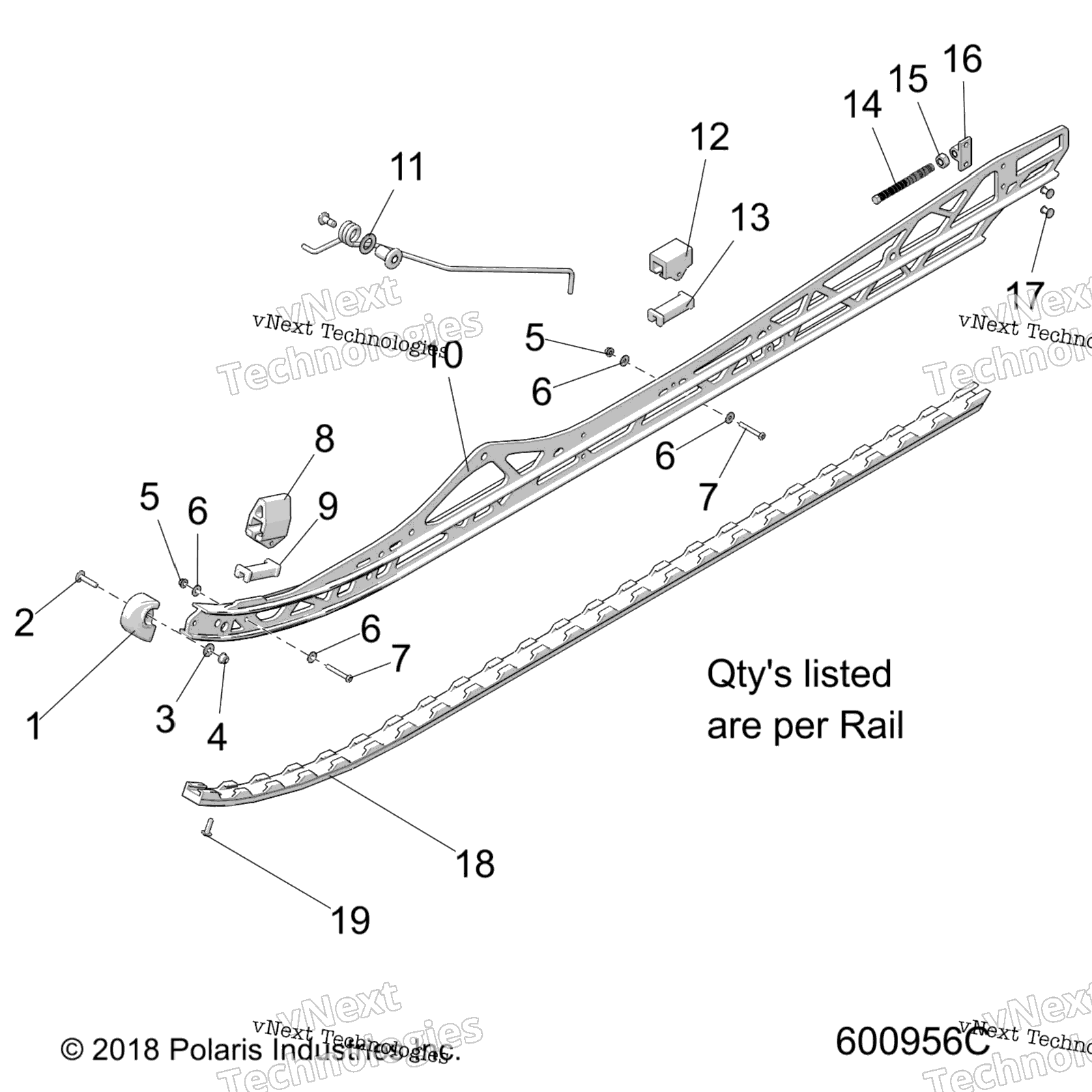 Suspension, Rail Beam Asm, Lh / Rh, 2.6" Track Option All Options