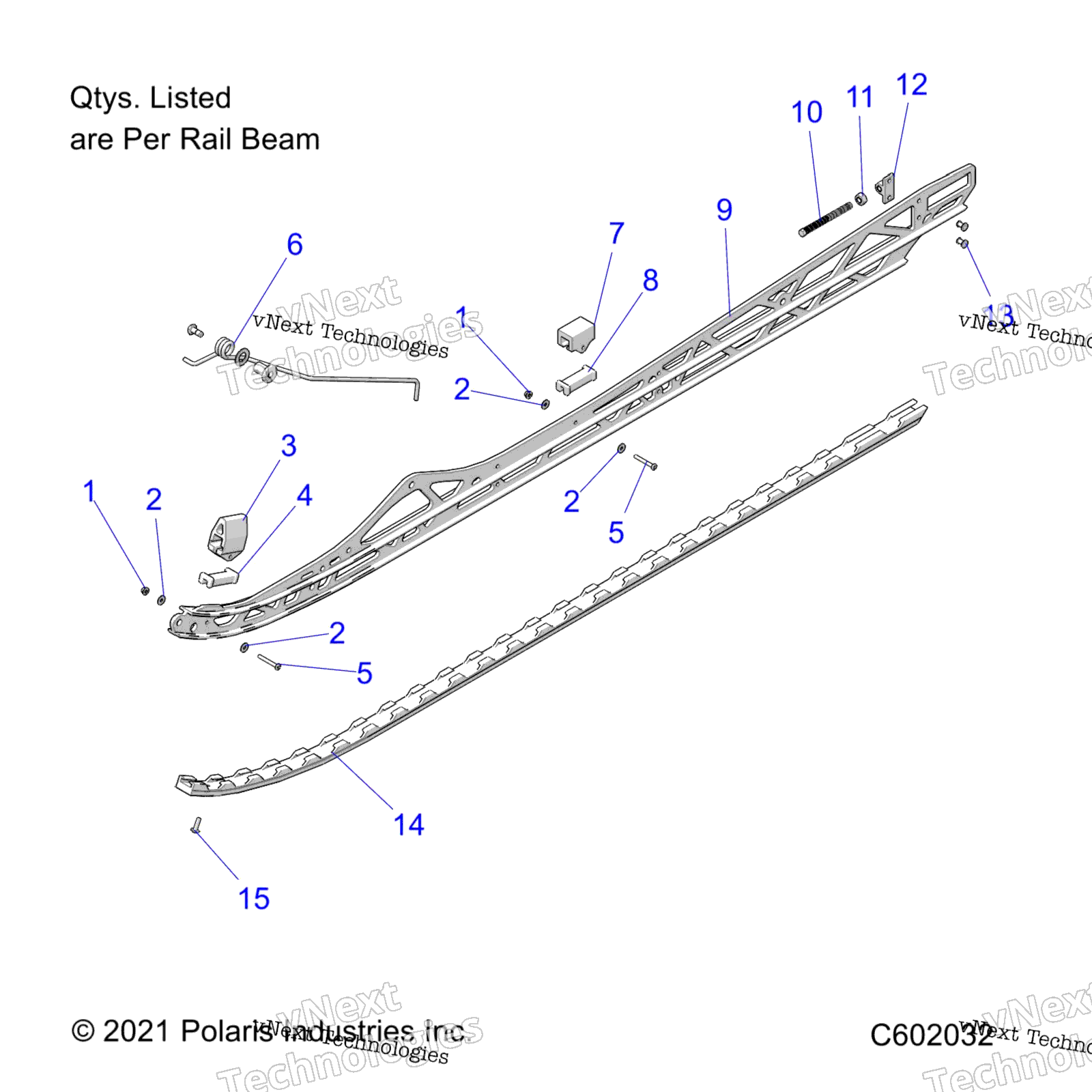 Suspension, Rail Beam Mounting, Lh / Rh, 165" / 2.75" Track S22tgg8rs All Options